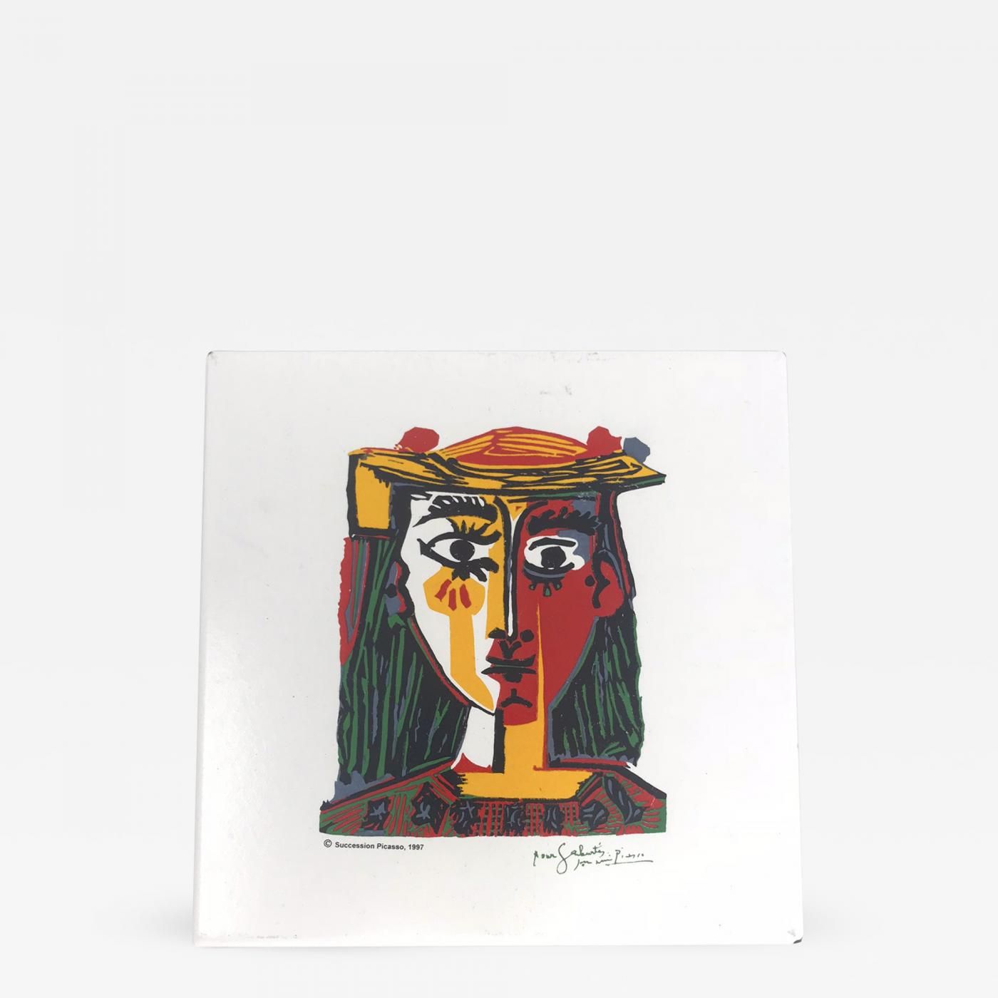 Pablo Picasso Spanish Tile Produced Print Of Don Quixote