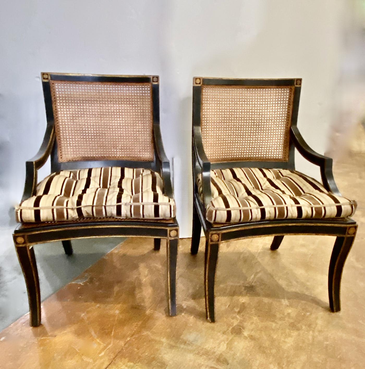 Pair Nancy Corzine Open Arm Chairs