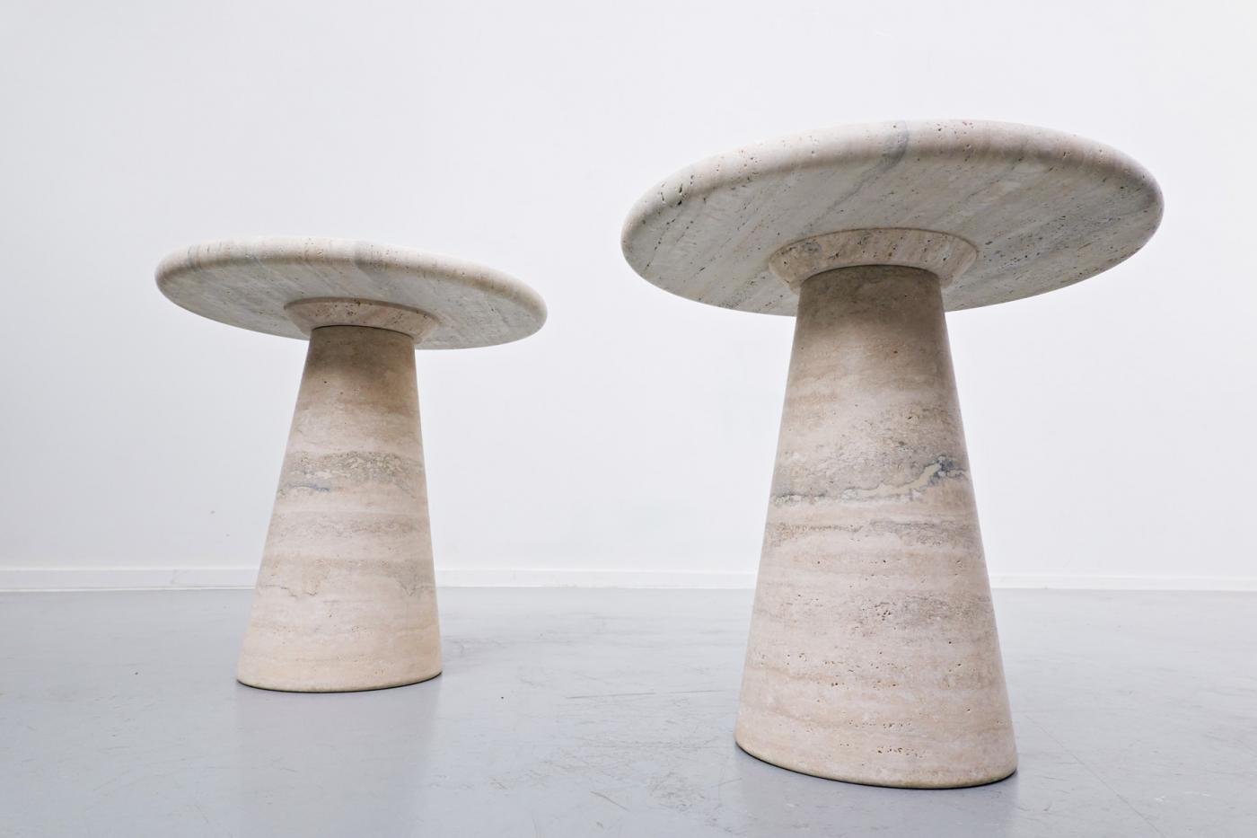 Pair Of Travertine Side Tables, 1970s