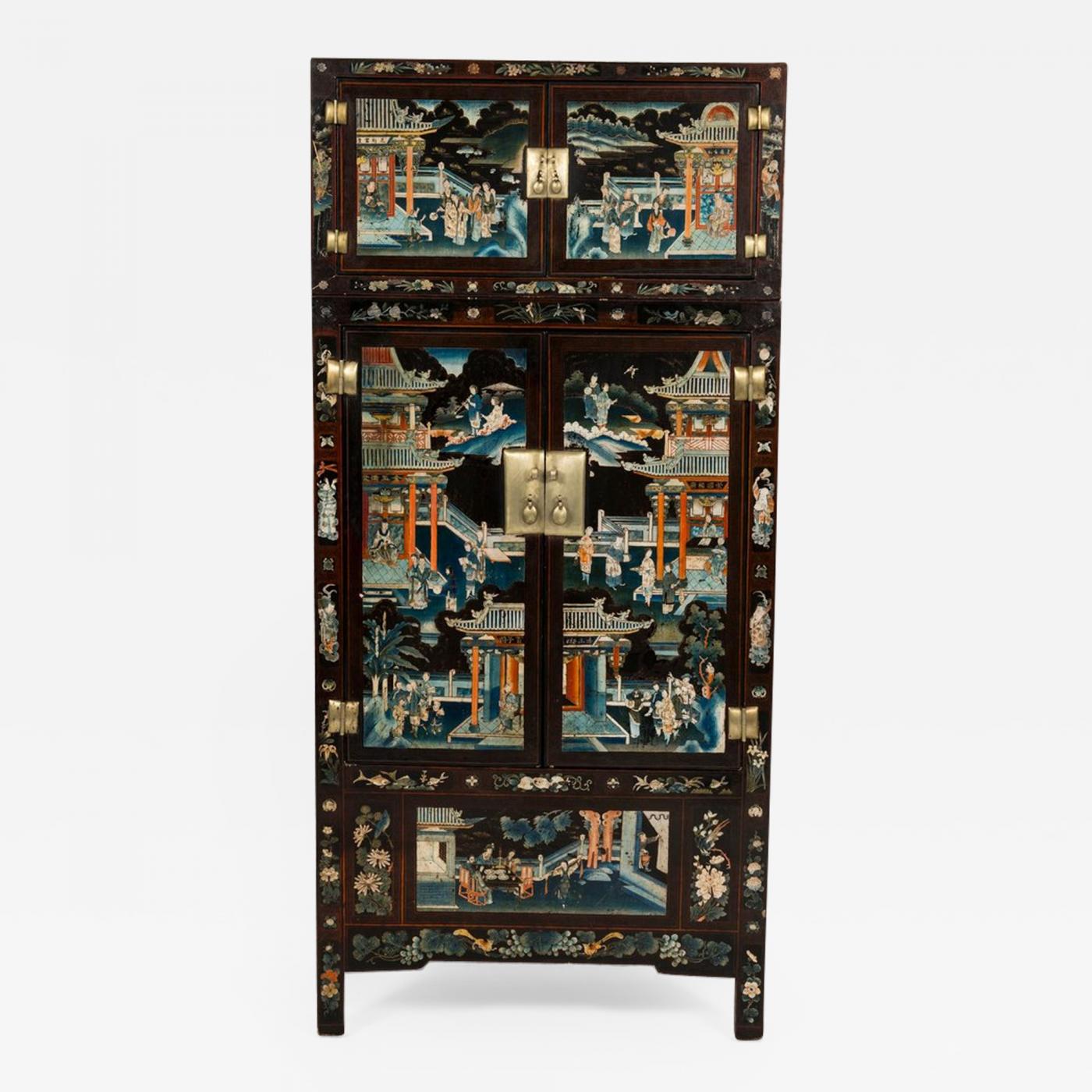 Pair Of 19th Century Korean Painted Cabinets