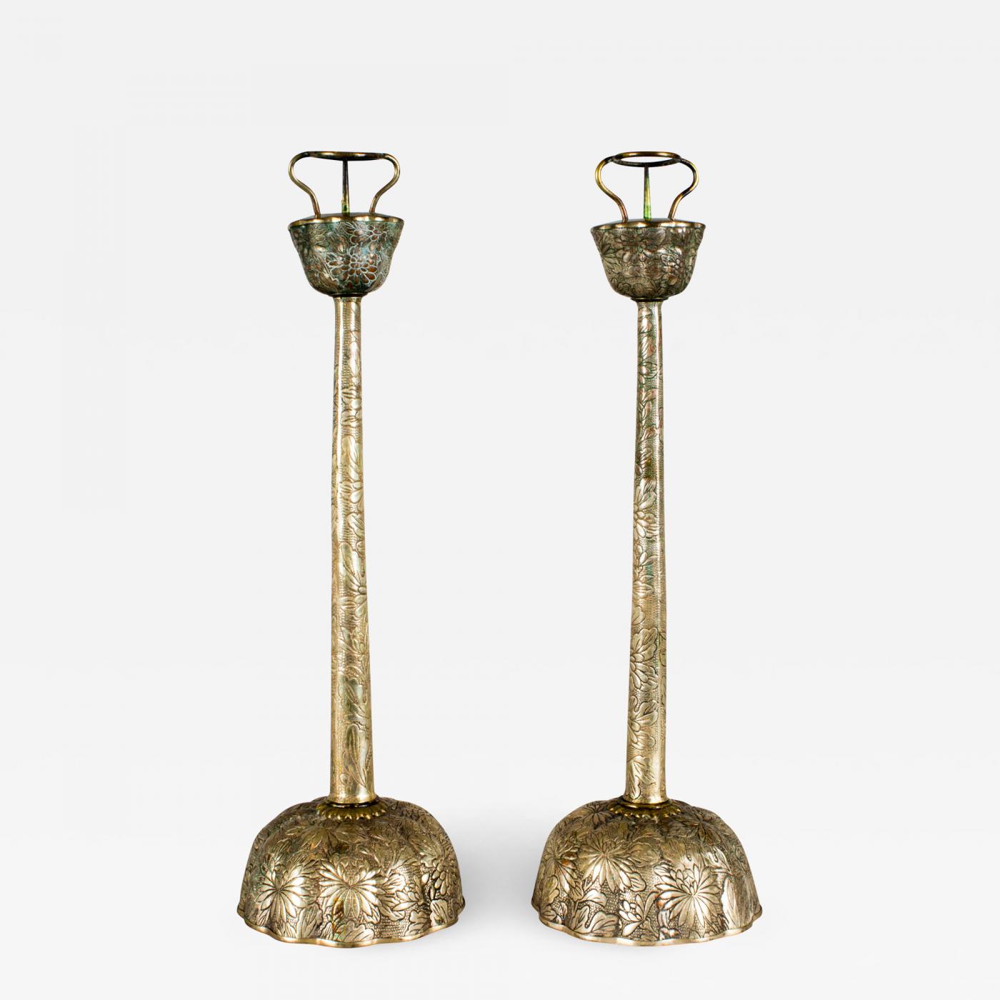 Pair of Antique Japanese Candlesticks