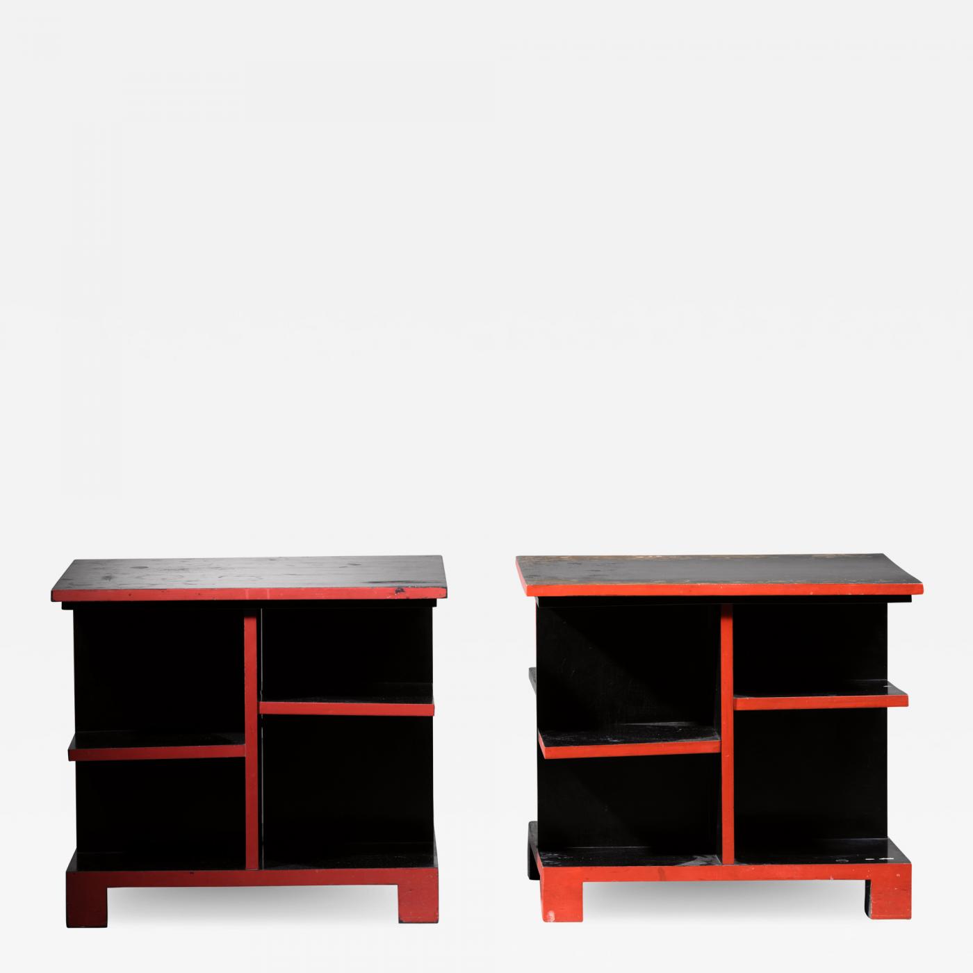 red and black end tables