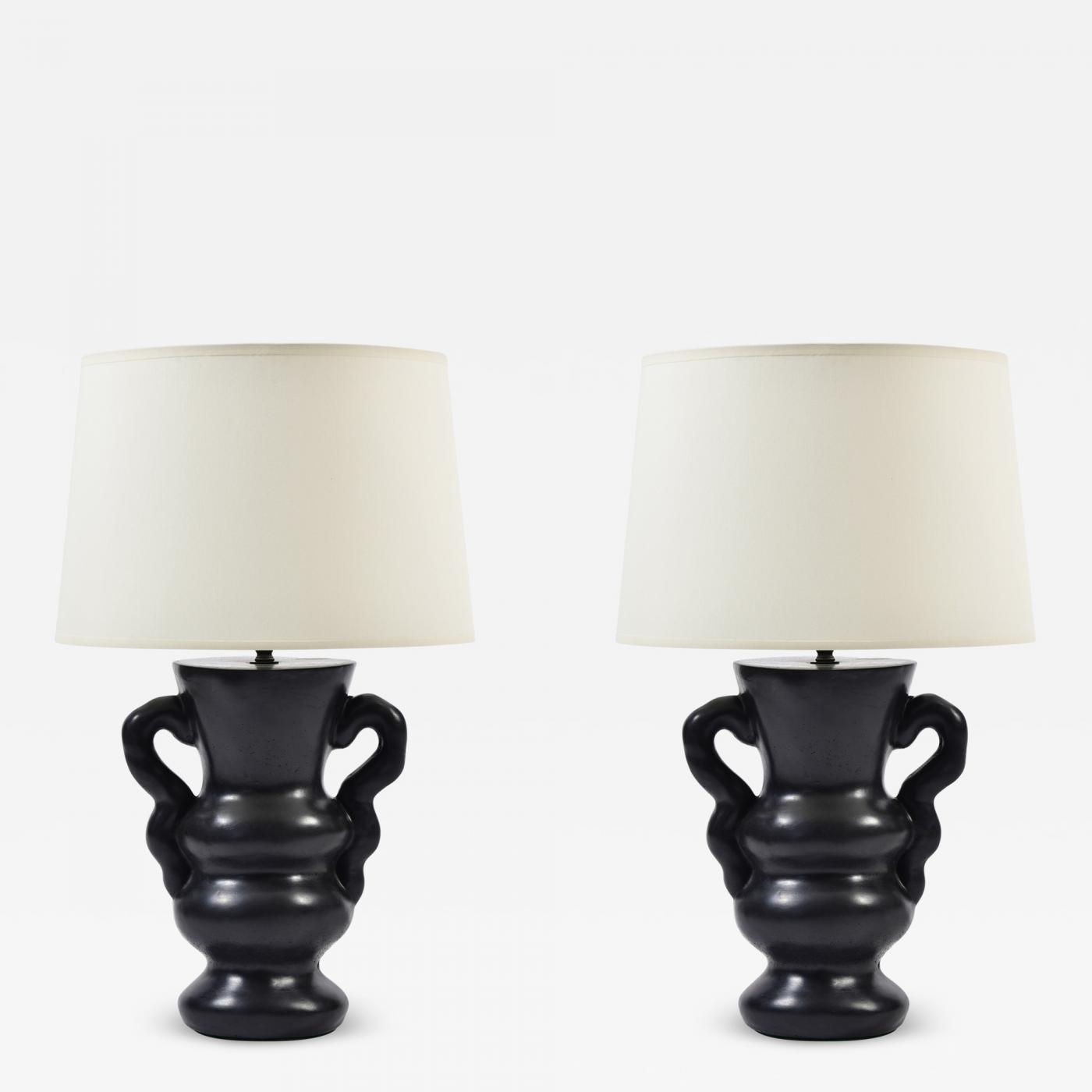 Pair of Waxed Plaster Lamps Pair of Waxed Plaster Lamps