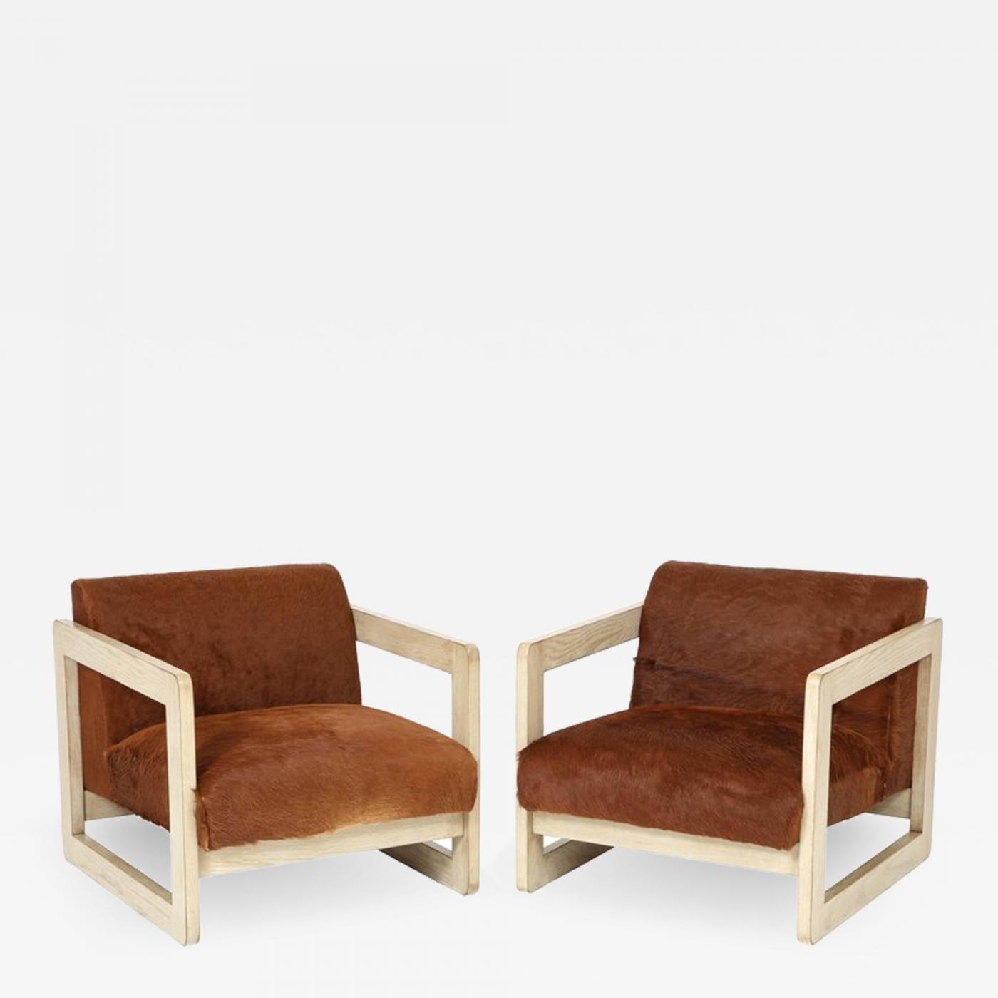 Pair Of Cowhide Upholstered Club Chairs