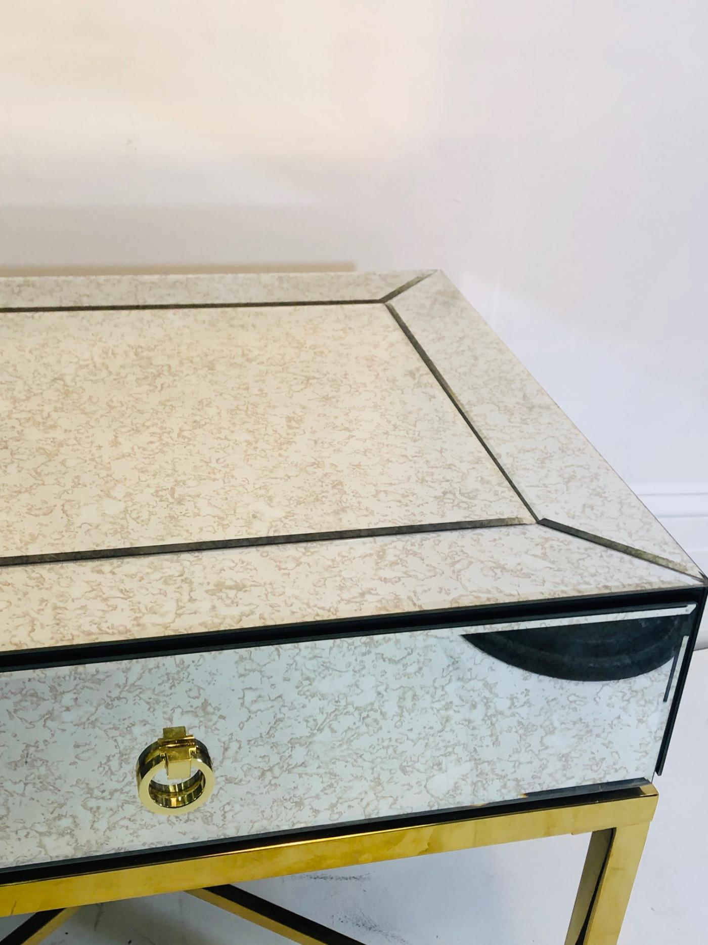 Pair of Custom Made Mirrored Night Stands