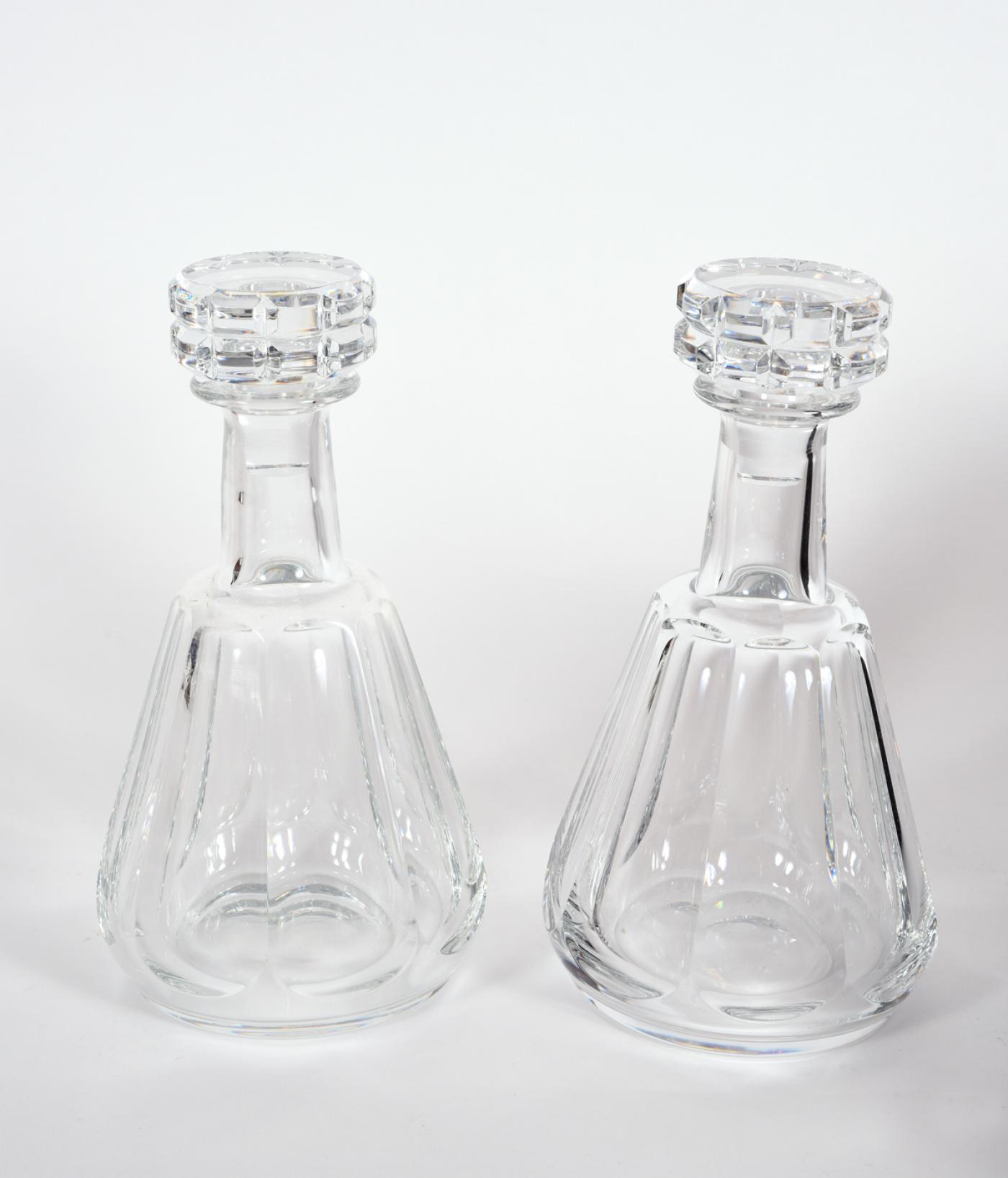 Baccarat Pair of Cut Crystal Drinks Baccarat Decanters