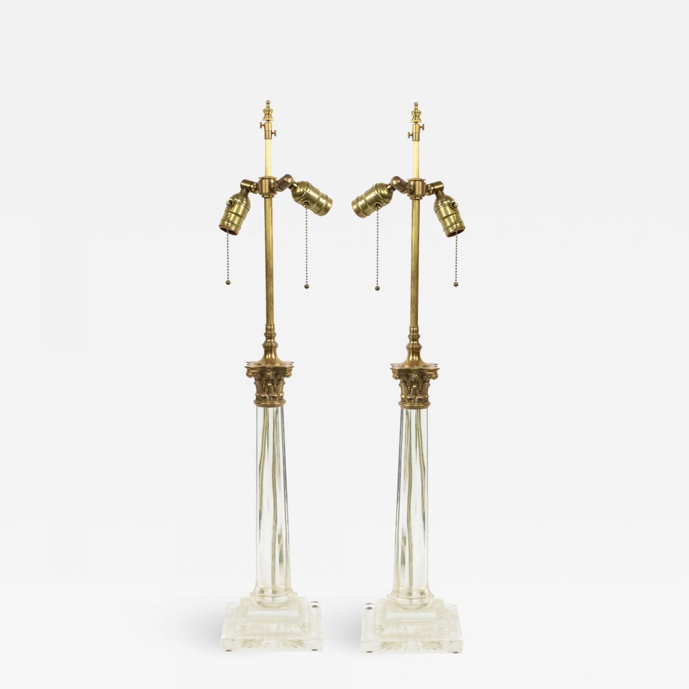 crystal column table lamp