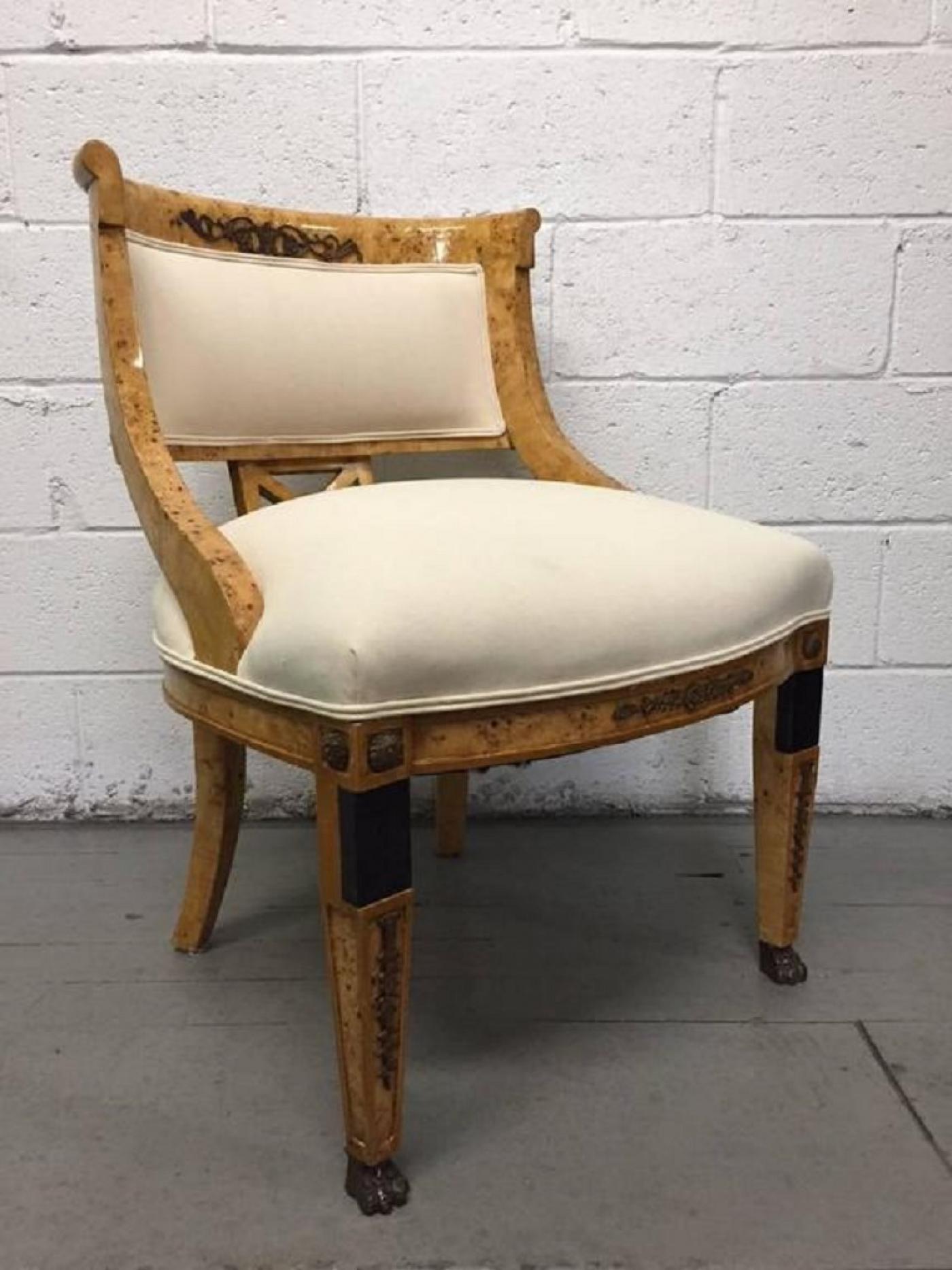Pair of French Empire Style Side Chairs