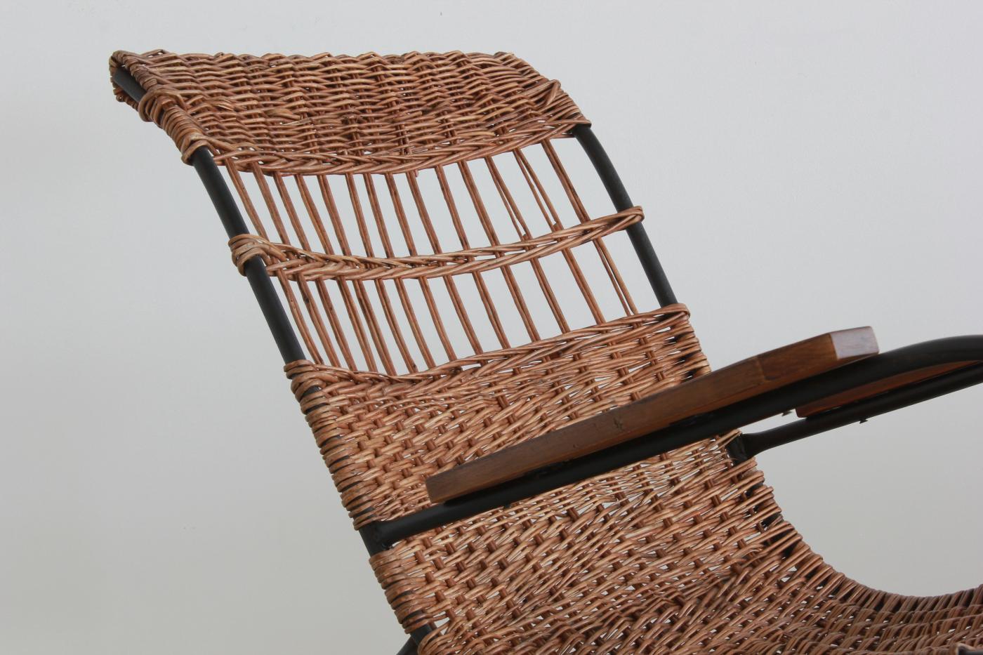 Pair of German Wicker Rocking Chairs