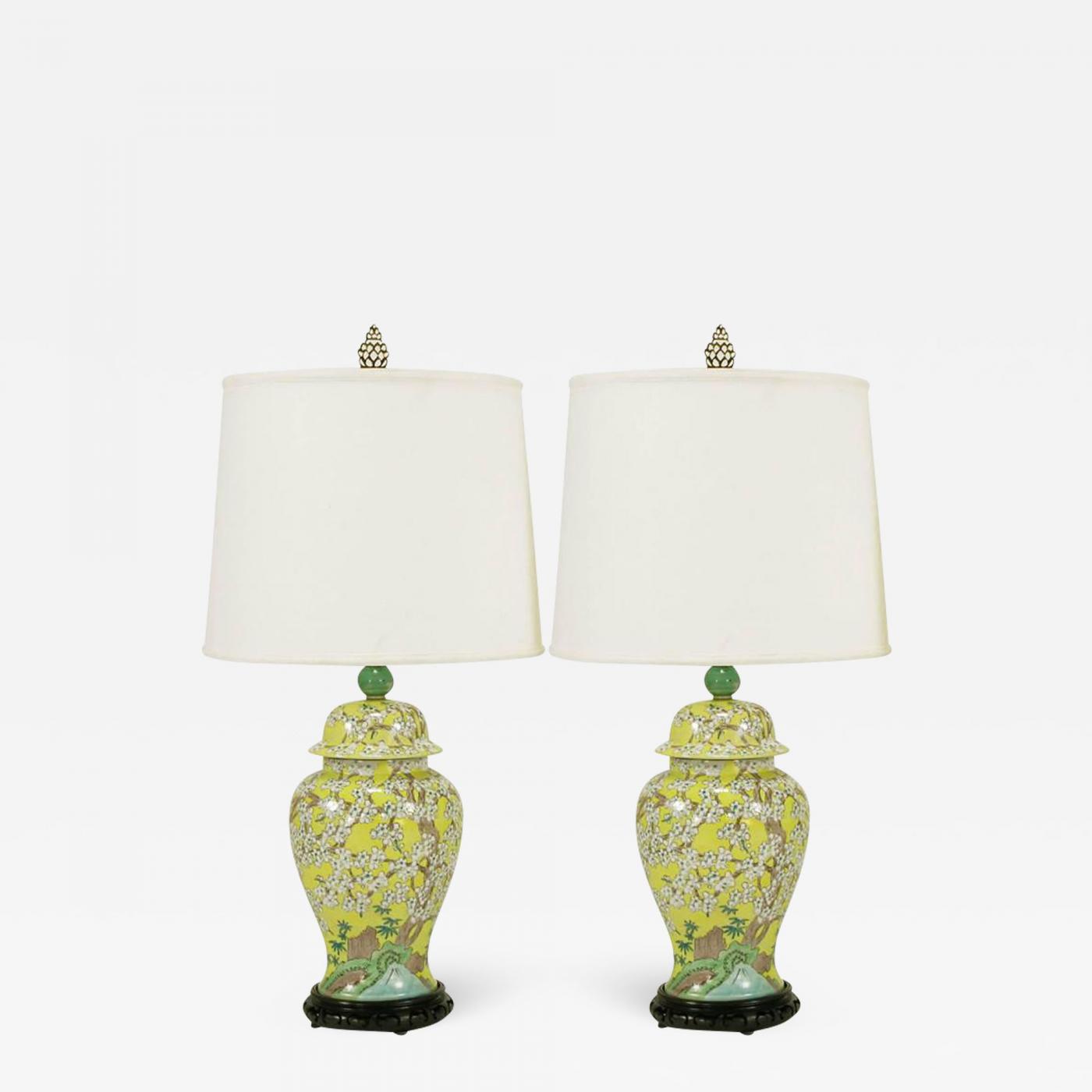 yellow ginger jar lamps