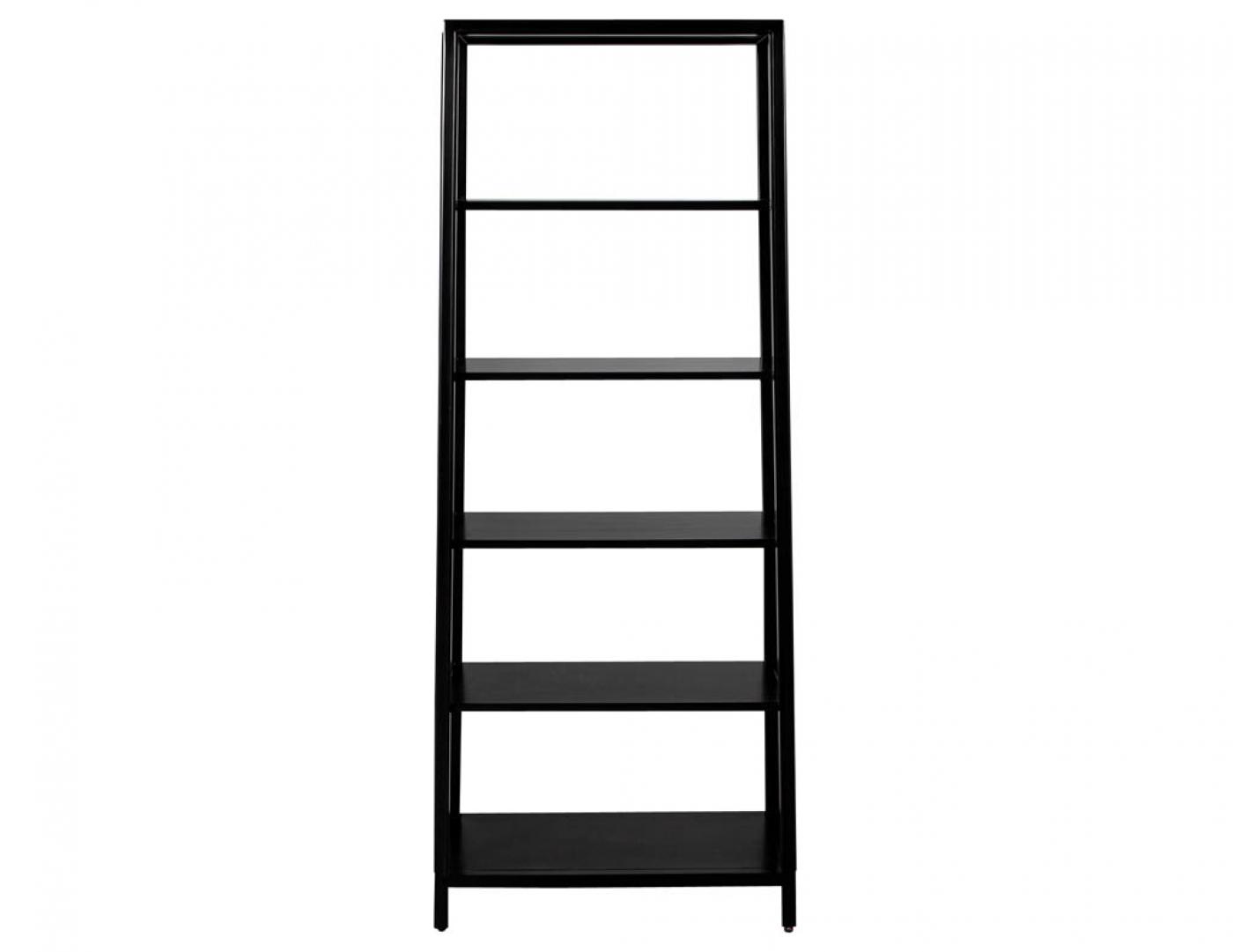 Pair of Modern Black Bookcases in Solid Wood