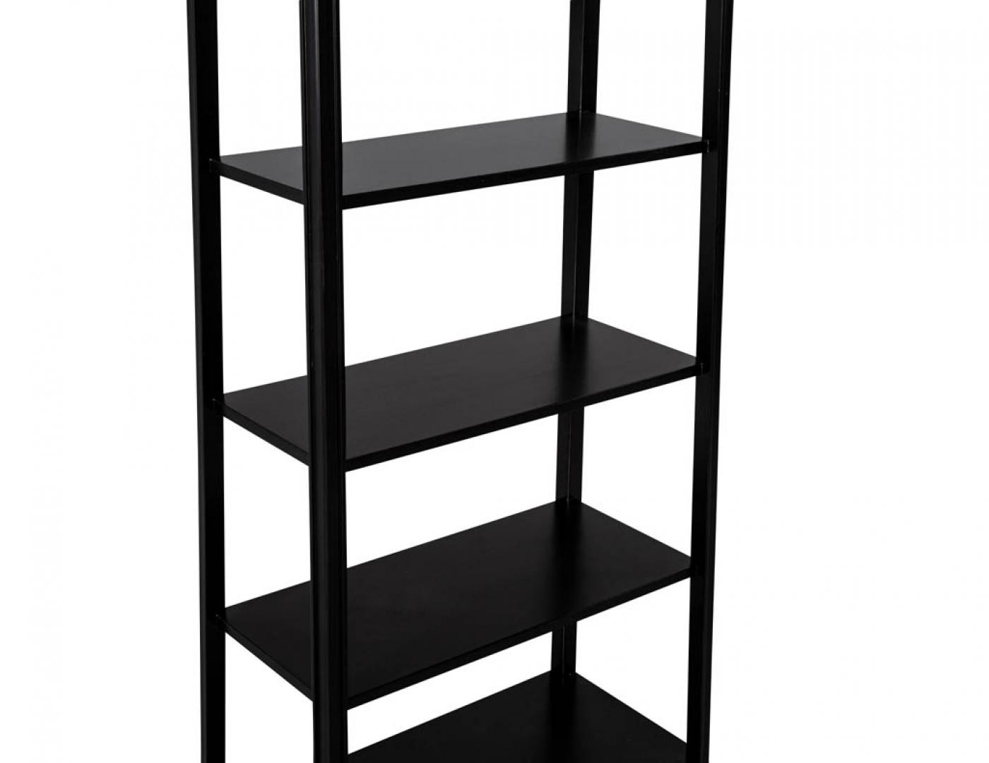 Pair of Modern Black Bookcases in Solid Wood