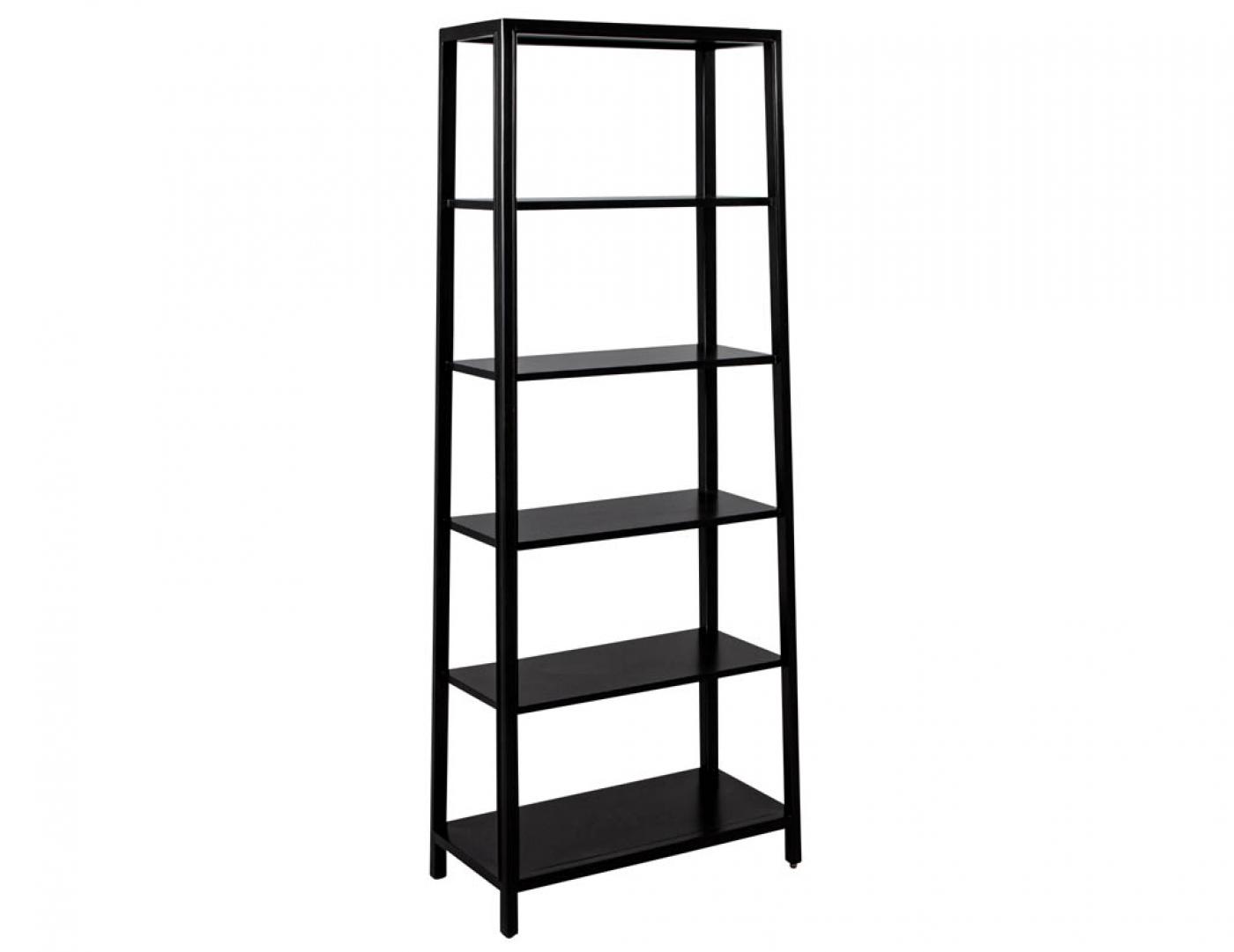 Pair of Modern Black Bookcases in Solid Wood