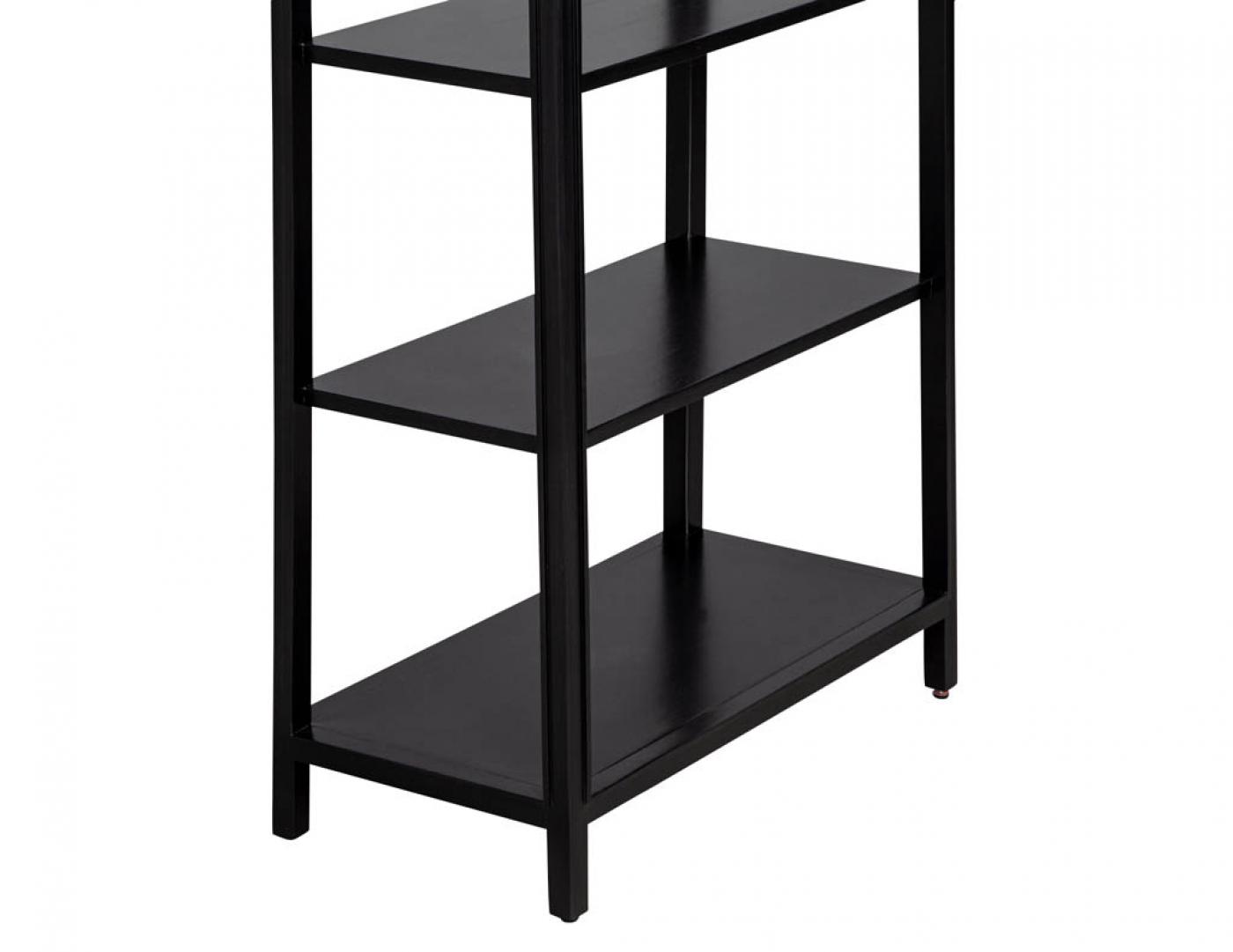 Pair of Modern Black Bookcases in Solid Wood