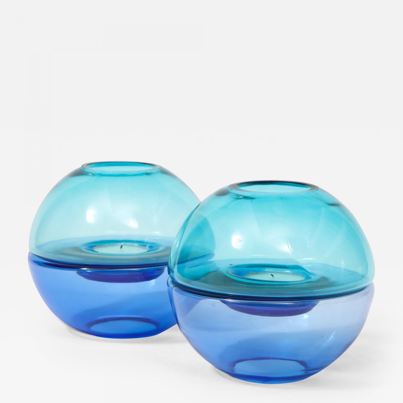 Pair of Murano Glass Votive Globes