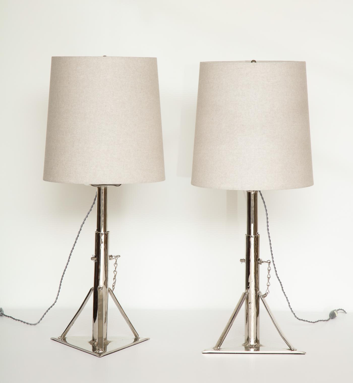 Pair of Plated Jack Lamps