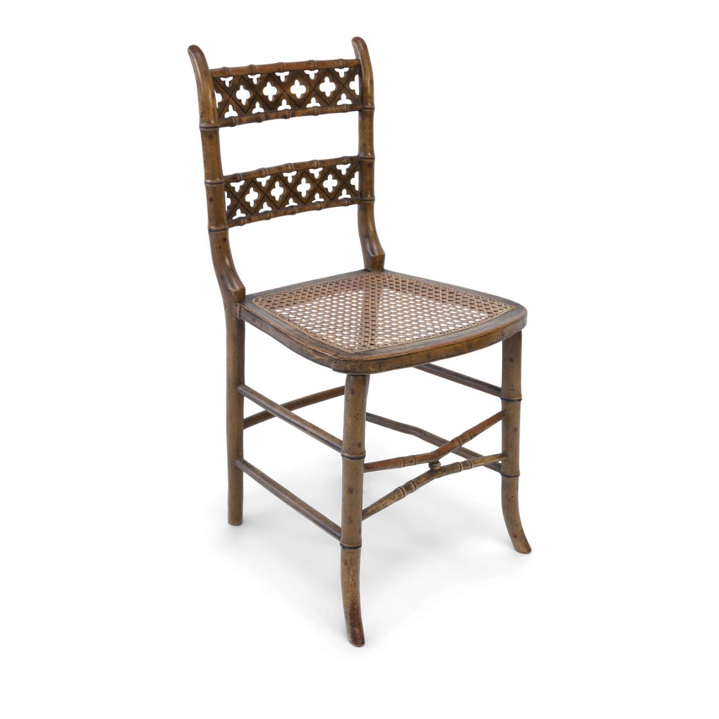 Pair of Regency Faux Bamboo Chairs