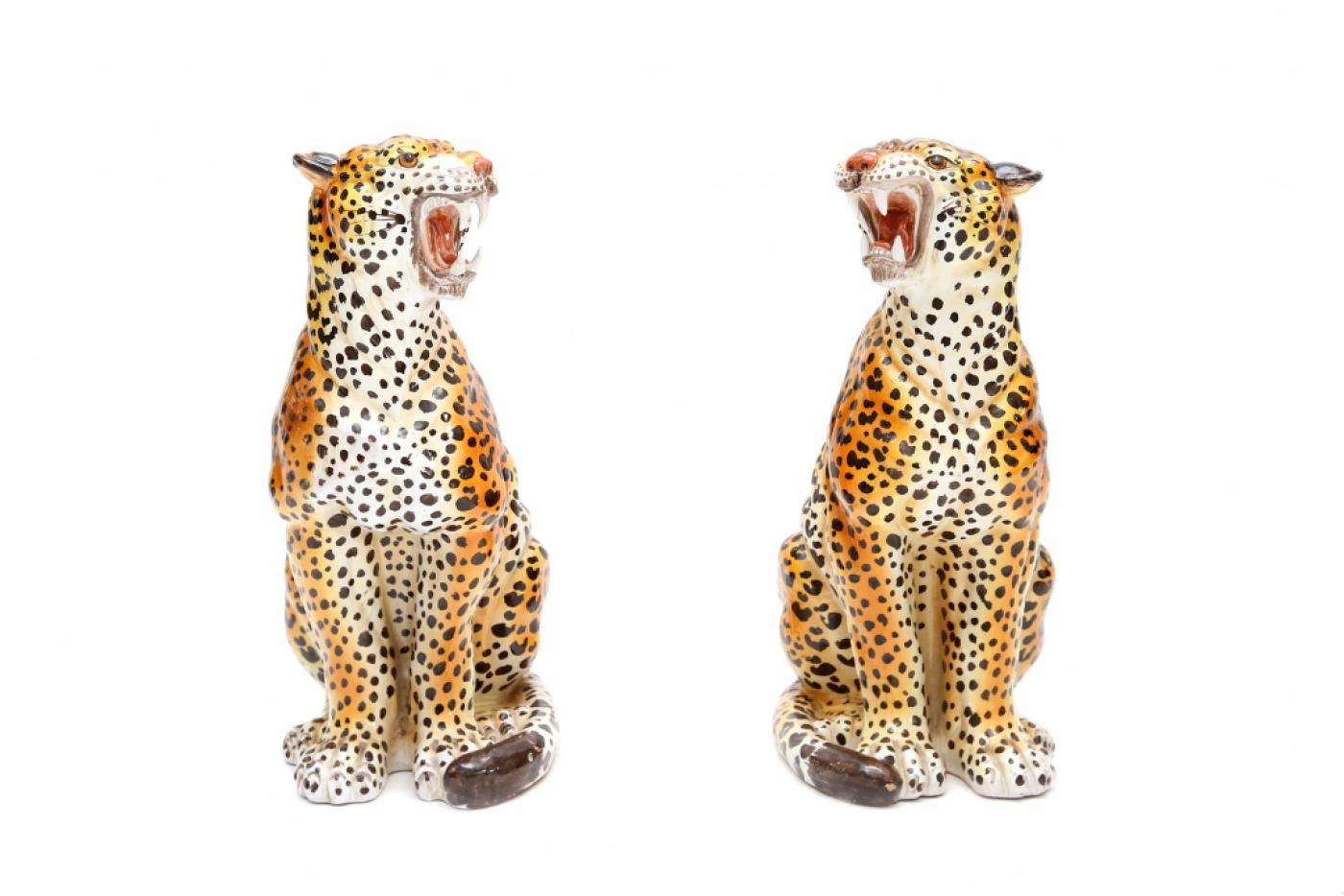 large sitting leopard ornament