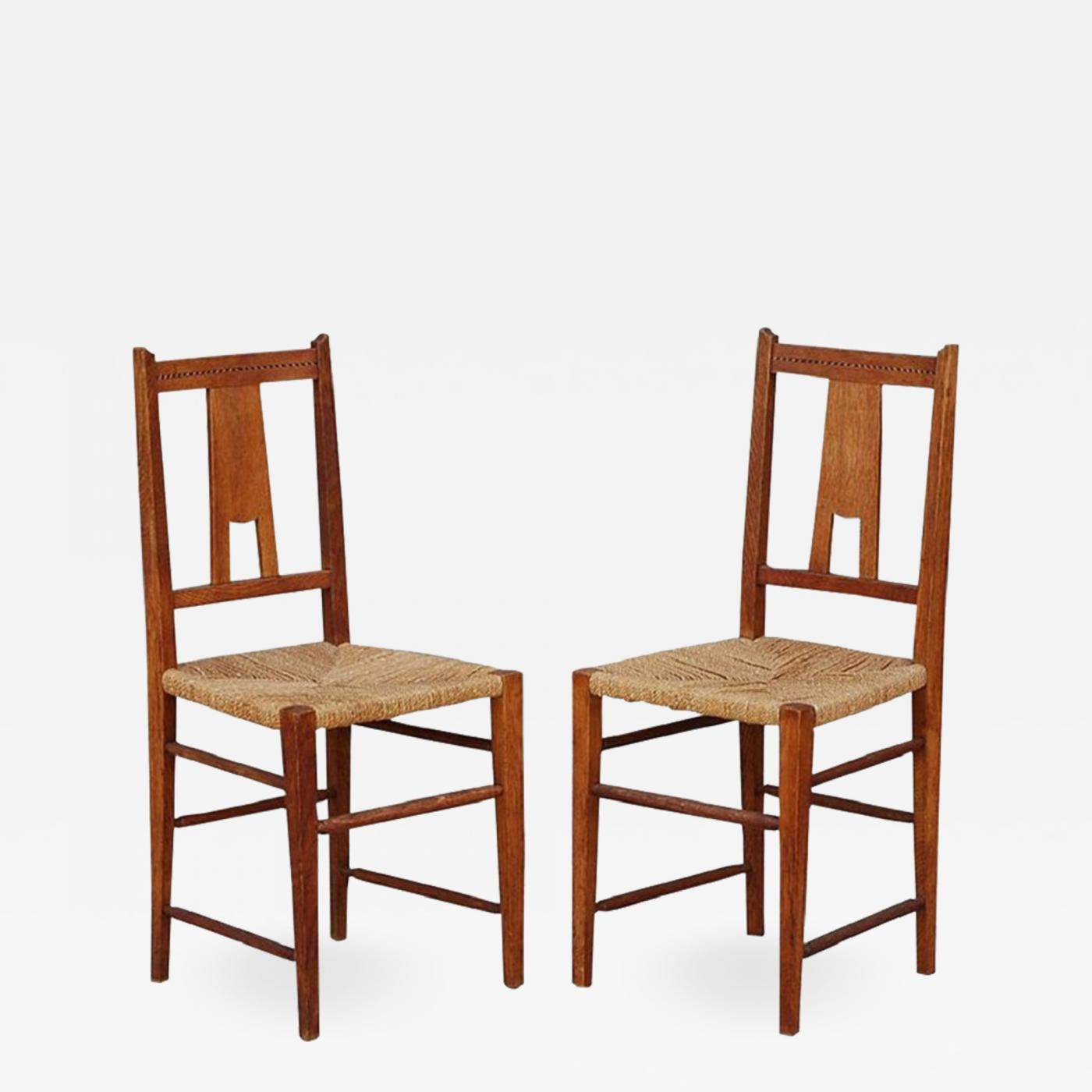 arts and crafts oak chairs