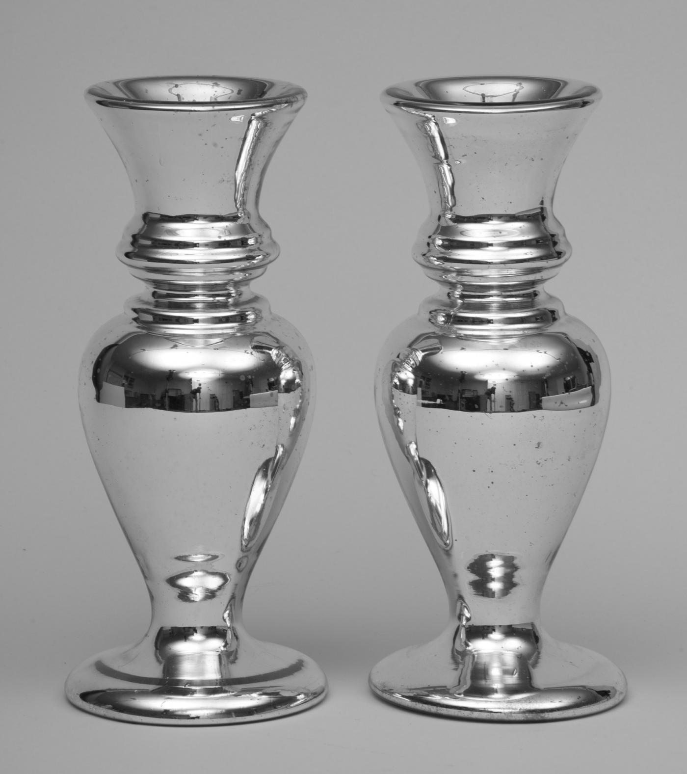Pair of Victorian Mercury Glass Vases, Circa 1870