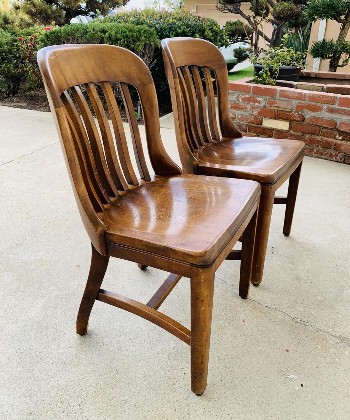 Pair of Vintage Bankers Chairs by Sikes of Buffalo N.Y.