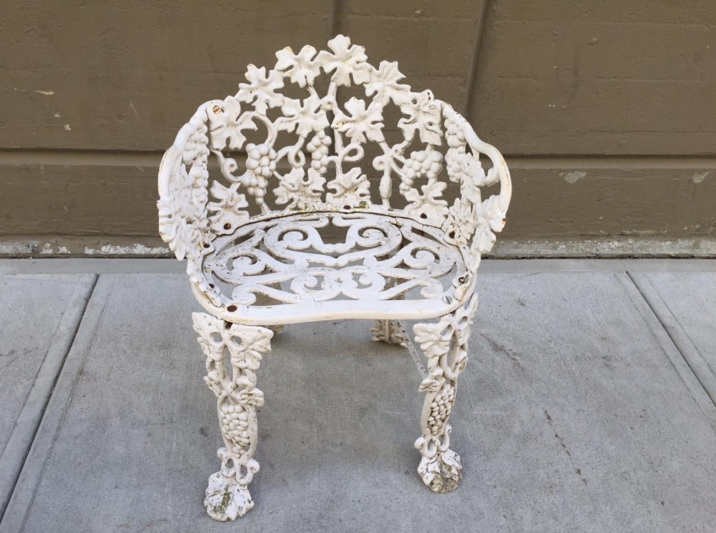 Pair of Vintage Cast Iron Garden Chairs