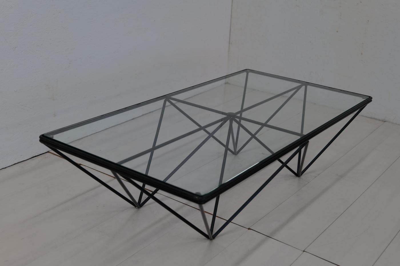 Paolo Piva - 1980s Steel And Glass Coffee Table "Alanda" By Paolo Piva ...