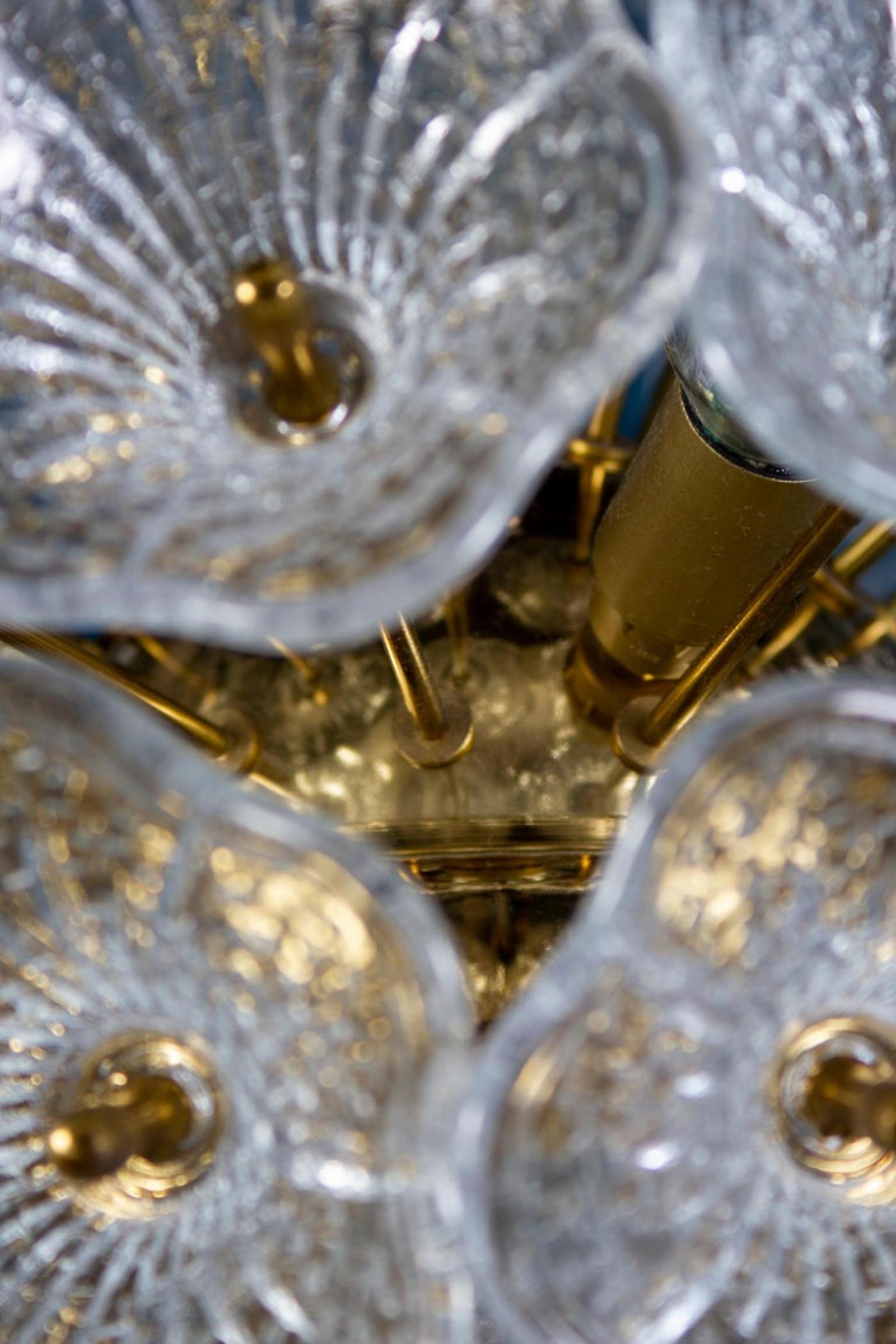 Paolo Venini Striking Murano Glass Flower Sputnik Chandelier by P