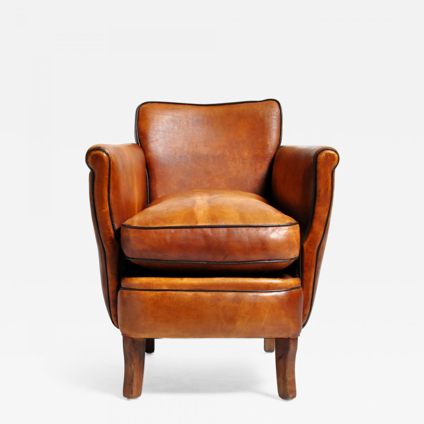 Parisian Brown Leather Armchair