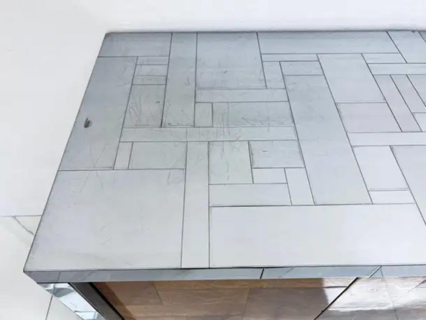 Paul Evans - Paul Evans Burl and Chrome Cityscape Credenza, Directional ...
