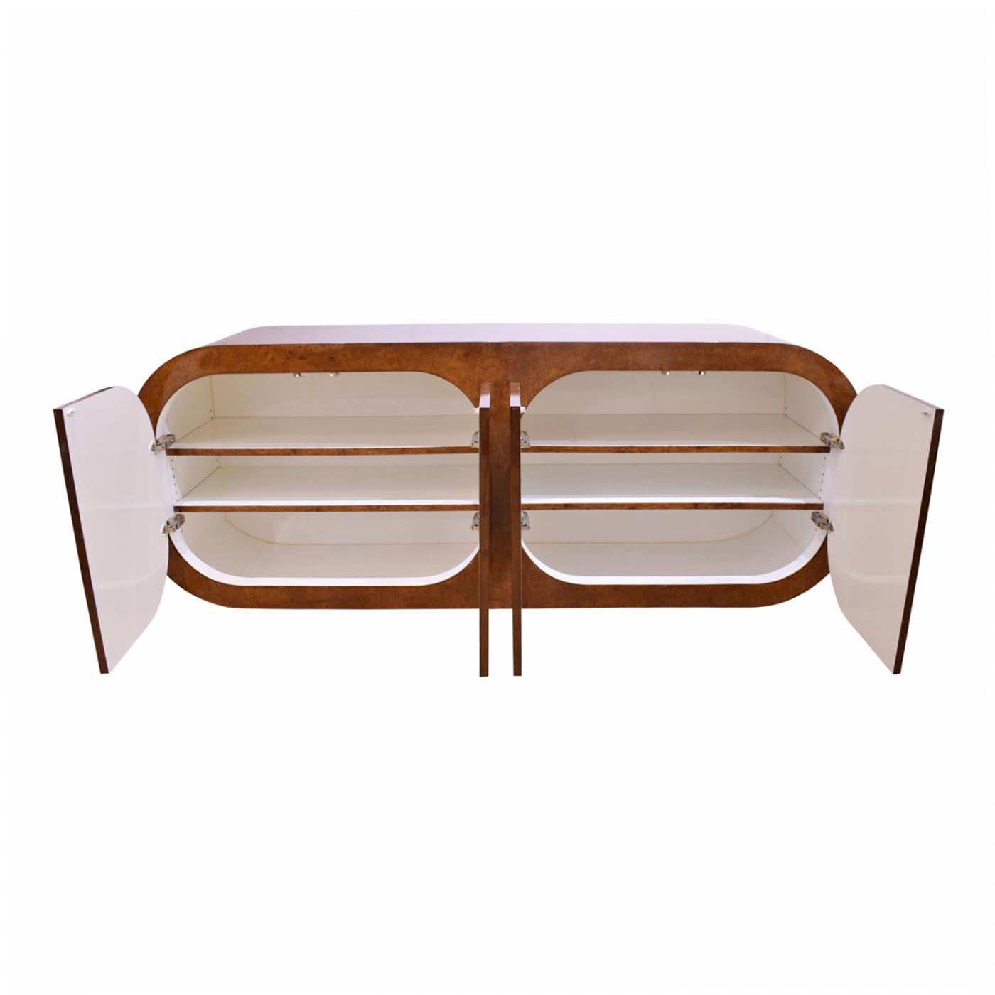 Paul Evans Paul Evans "Waterfall" Series Credenza In Burlwood 1970s