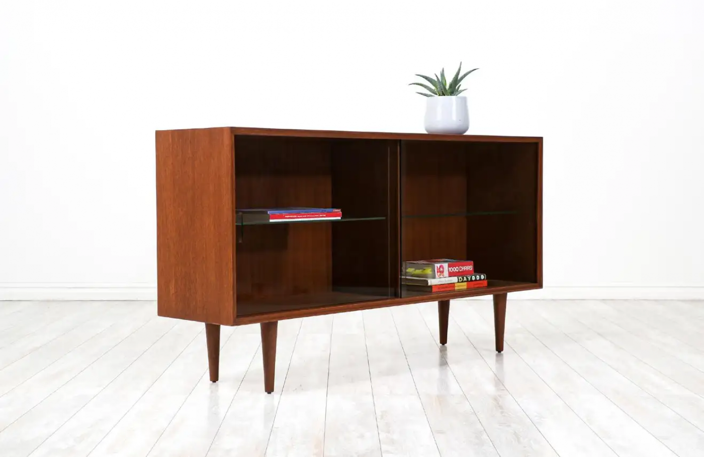 Paul László Paul Laszlo Bookcase with Glass Doors for Brown Saltman