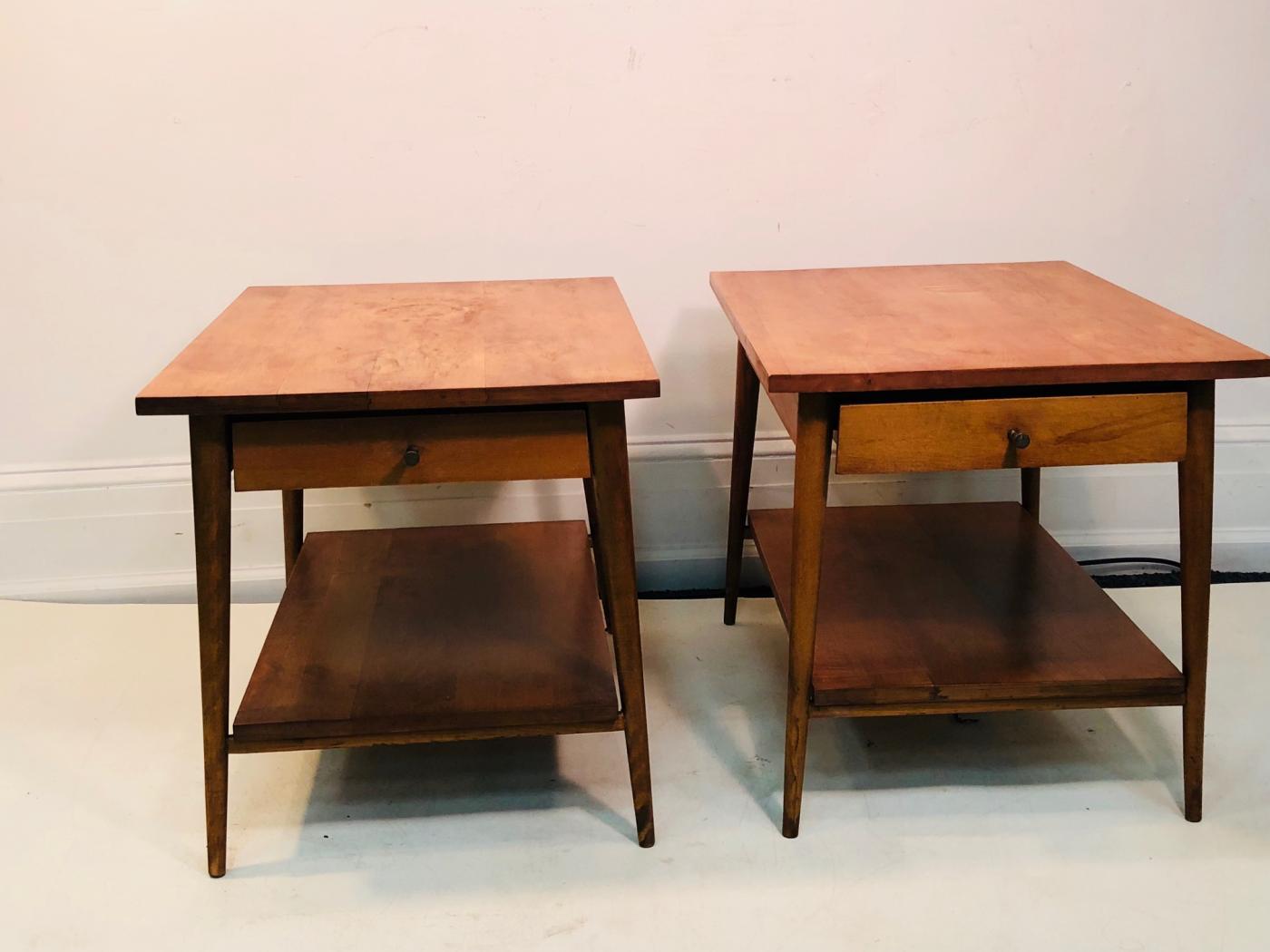 Paul McCobb Pair of Paul McCobb Signed Planner Group Side Tables
