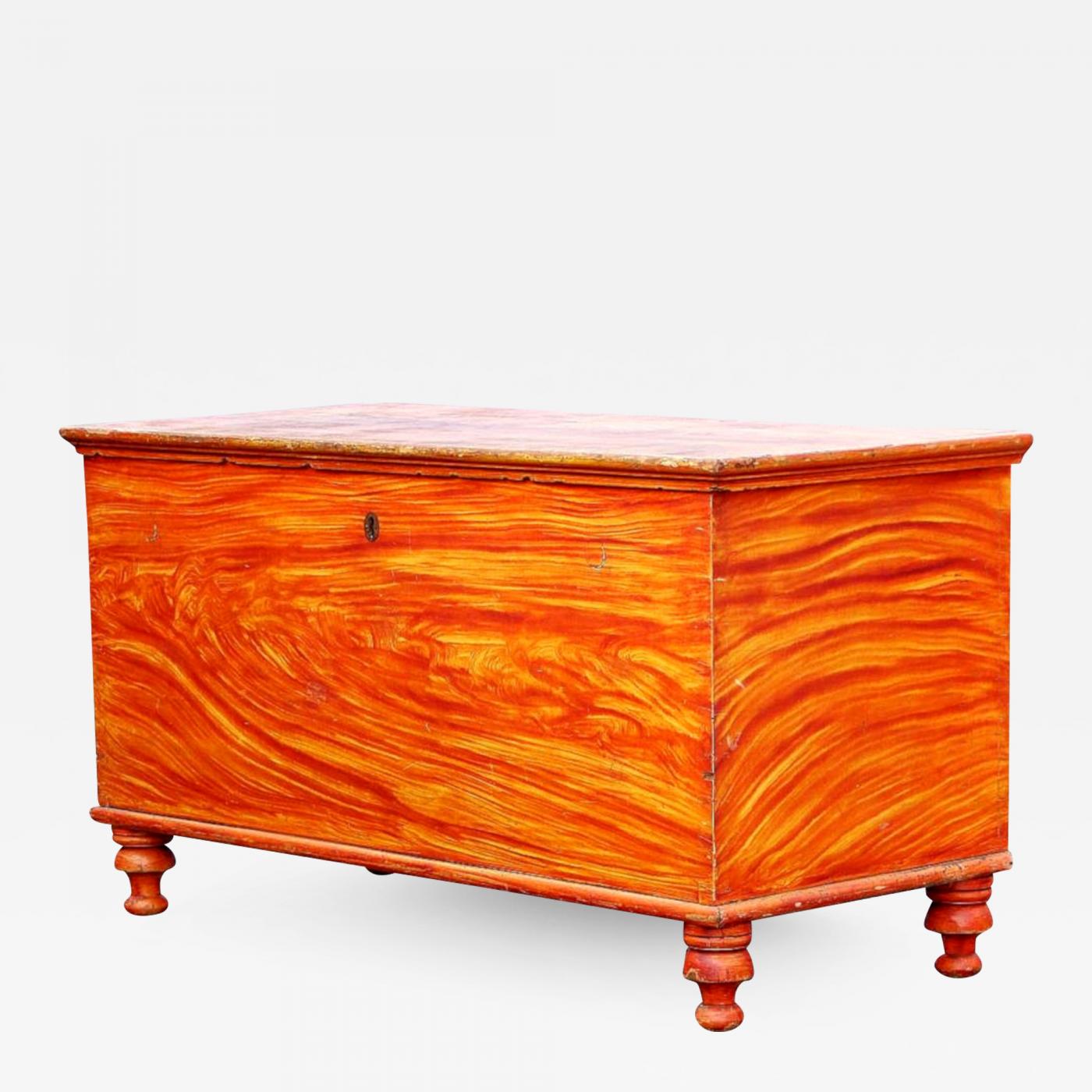 Grain Painted Blanket Chest Pennsylvania circa 1820