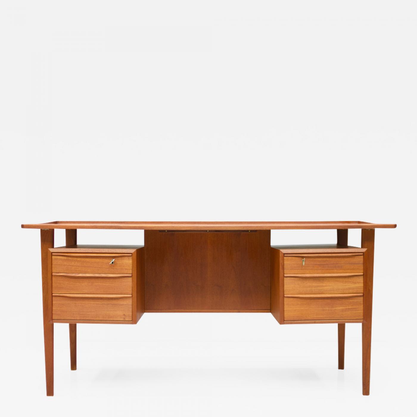 Peter Lovig Nielsen Scandinavian Teak Writing Desk By Peter