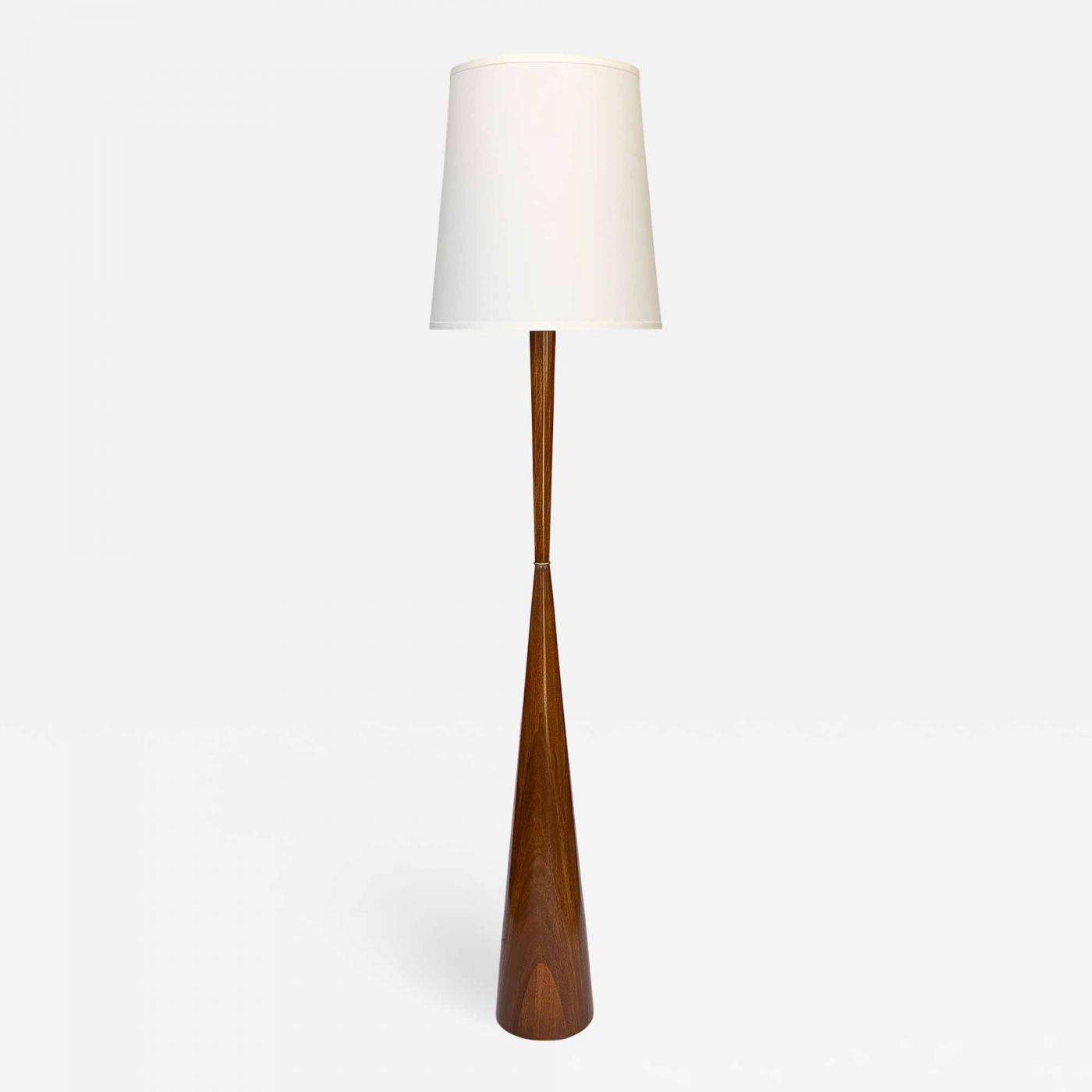 Phillip Lloyd Powell Walnut Hourglass Floor Lamp In The Manner Of Raymond Pfenning