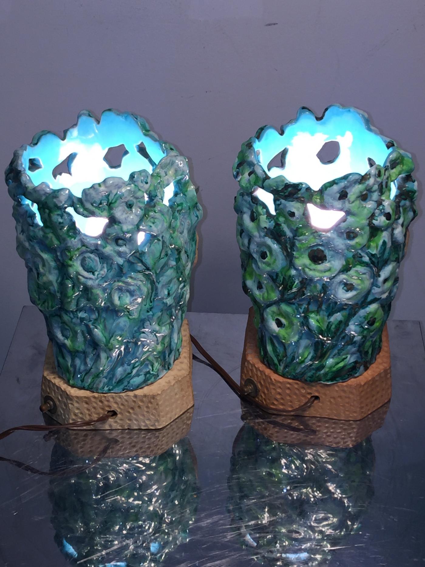 Piero Fornasetti - ART DECO SPRING NYMPH GLAZED TERRACOTTA LAMPS