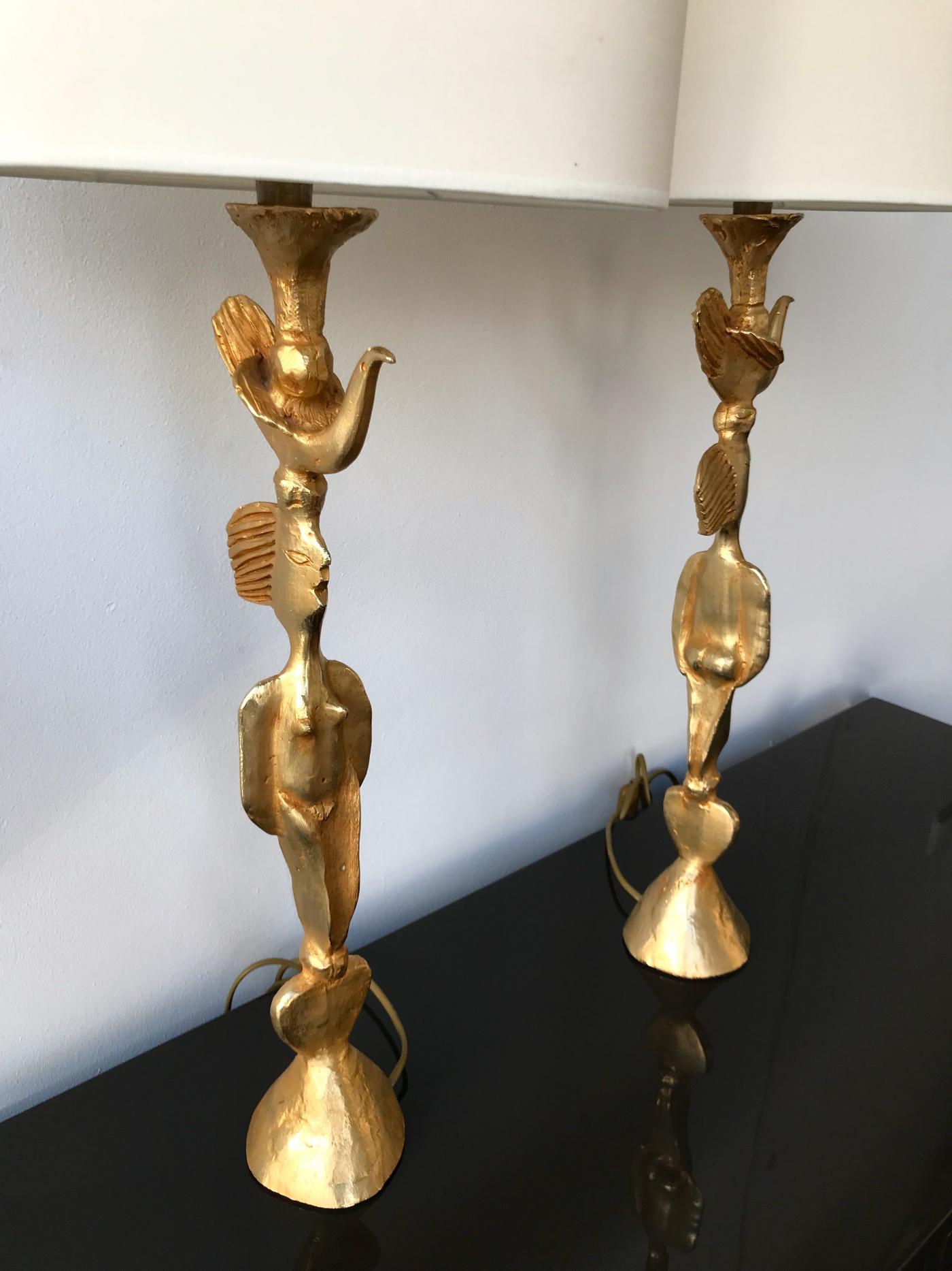 Grand candélabre brutaliste en bronze vers 1940 - Maison Cedric