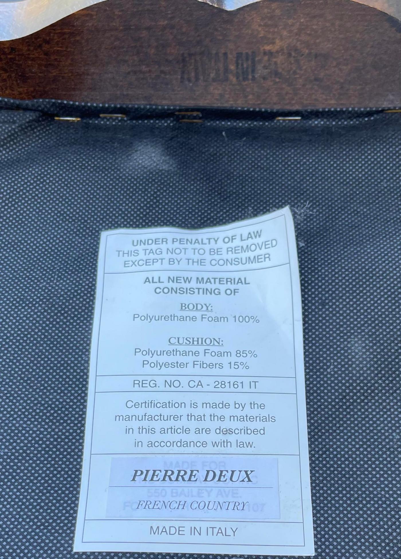 Pierre Deux Leather and Oak French Country Stool