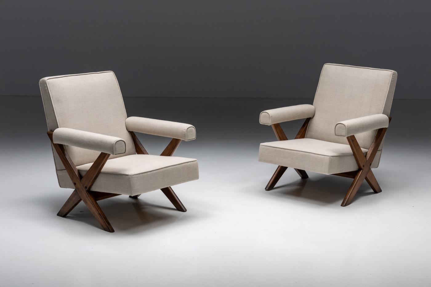 Pierre Jeanneret Lounge Chairs PJSI48A by Pierre Jeanerette 1960's