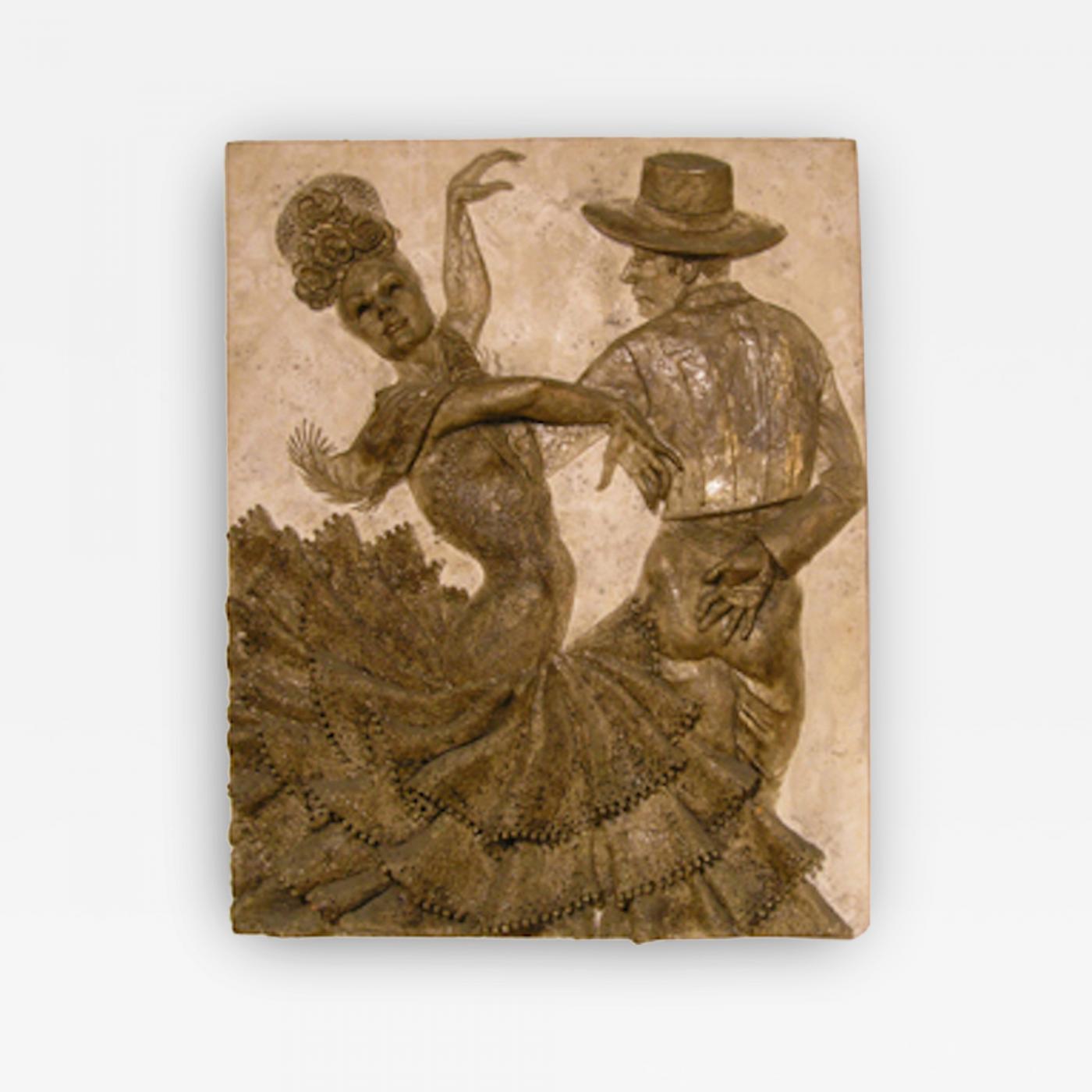 Plaster Flamenco Dancers Wall Art Hanging