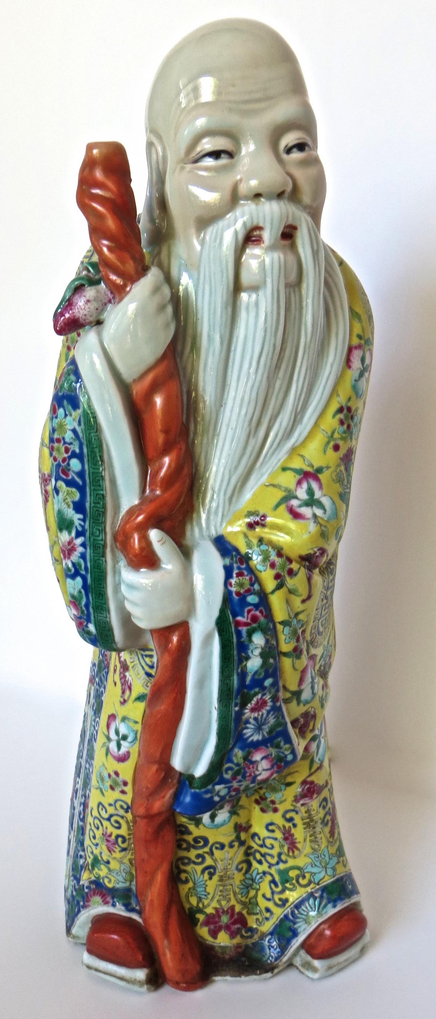 Chinese Famille Rose Porcelain Statue of 