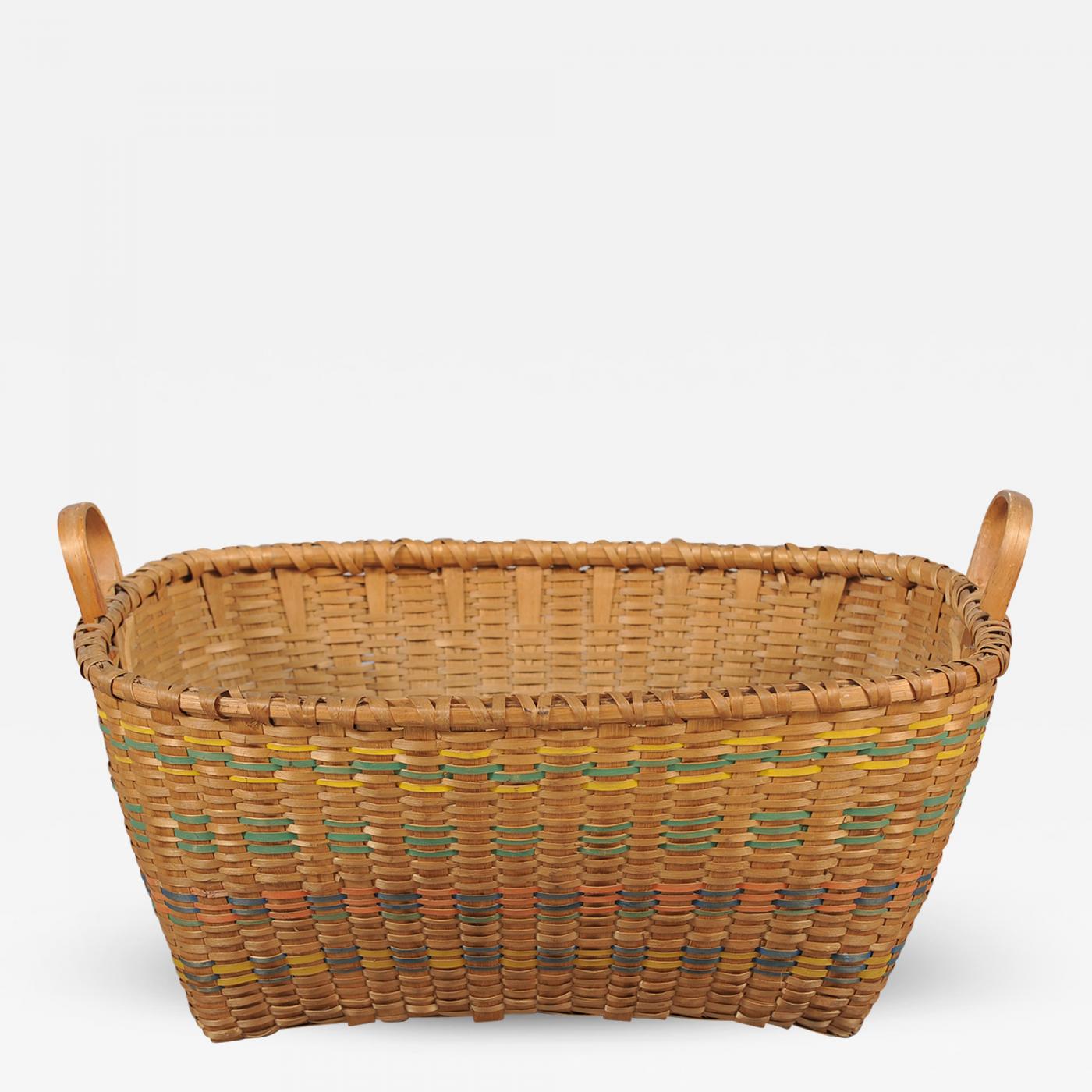 Rare Large Size Splint Woven Basket - 