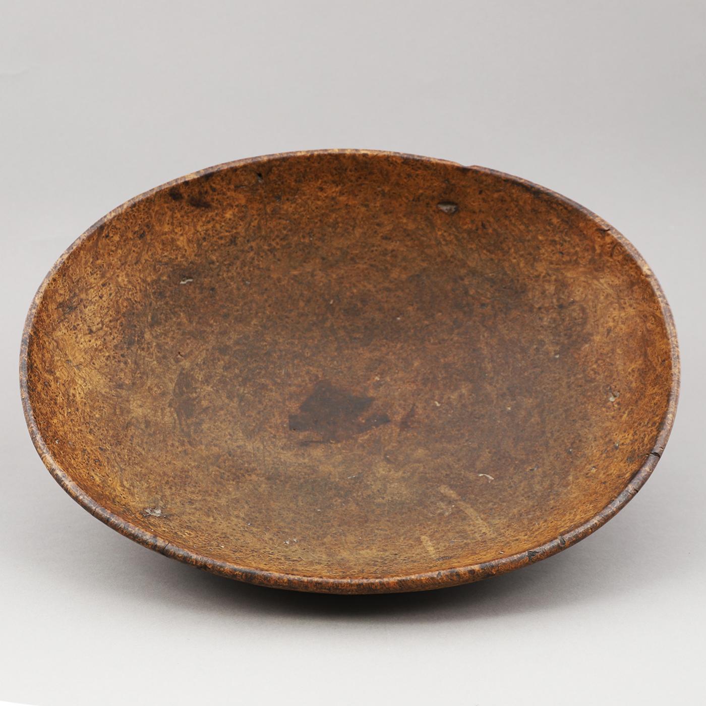 RARE OBLONG CARVED BURL BOWL