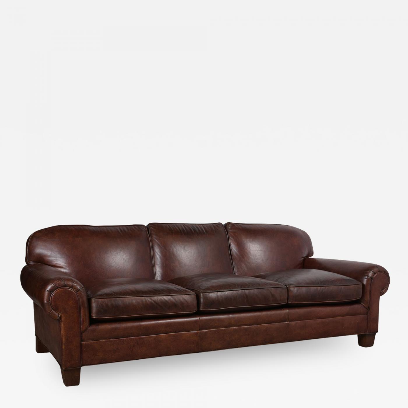 Restored Ralph Lauren Leather Sofa