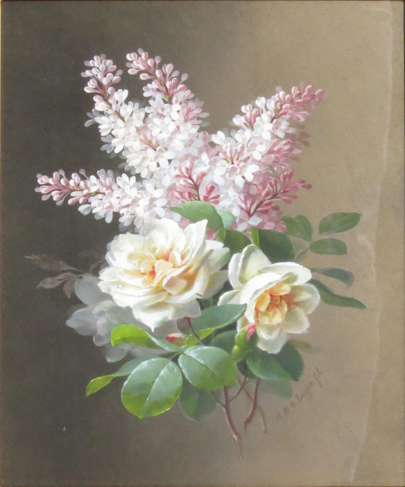 Raoul Maucherat Roses Lilac Posy\