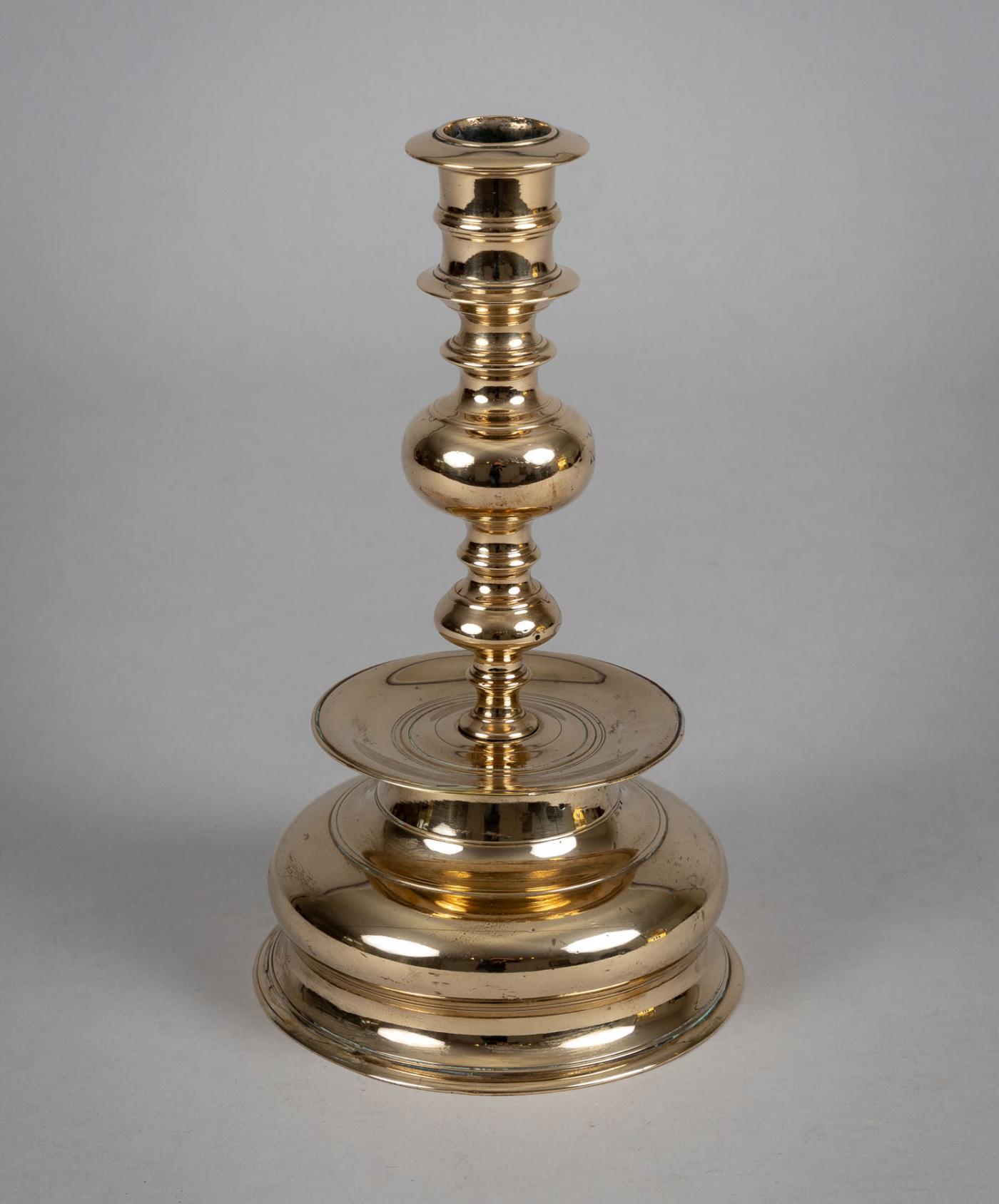 Rare 17th Century Danish Brass Candlestick