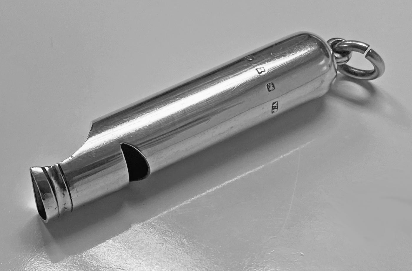 Rare Antique Silver Whistle, Birmingham 1899 Joseph Adelman.