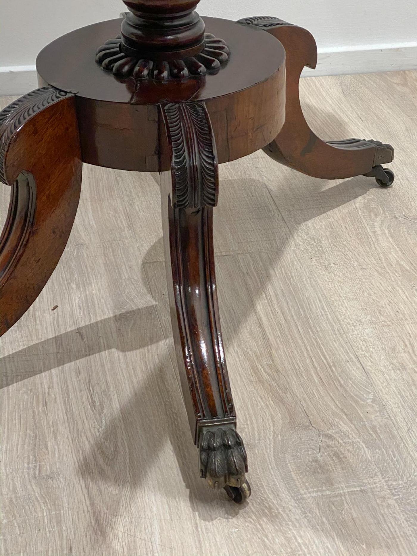 Regency Pedestal Game Table, American Early 19th Century