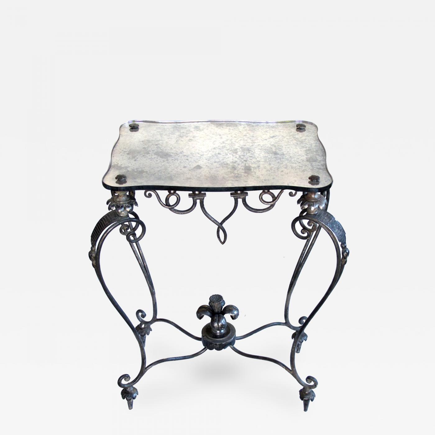 Marble Top Iron and Tole Coffee Table